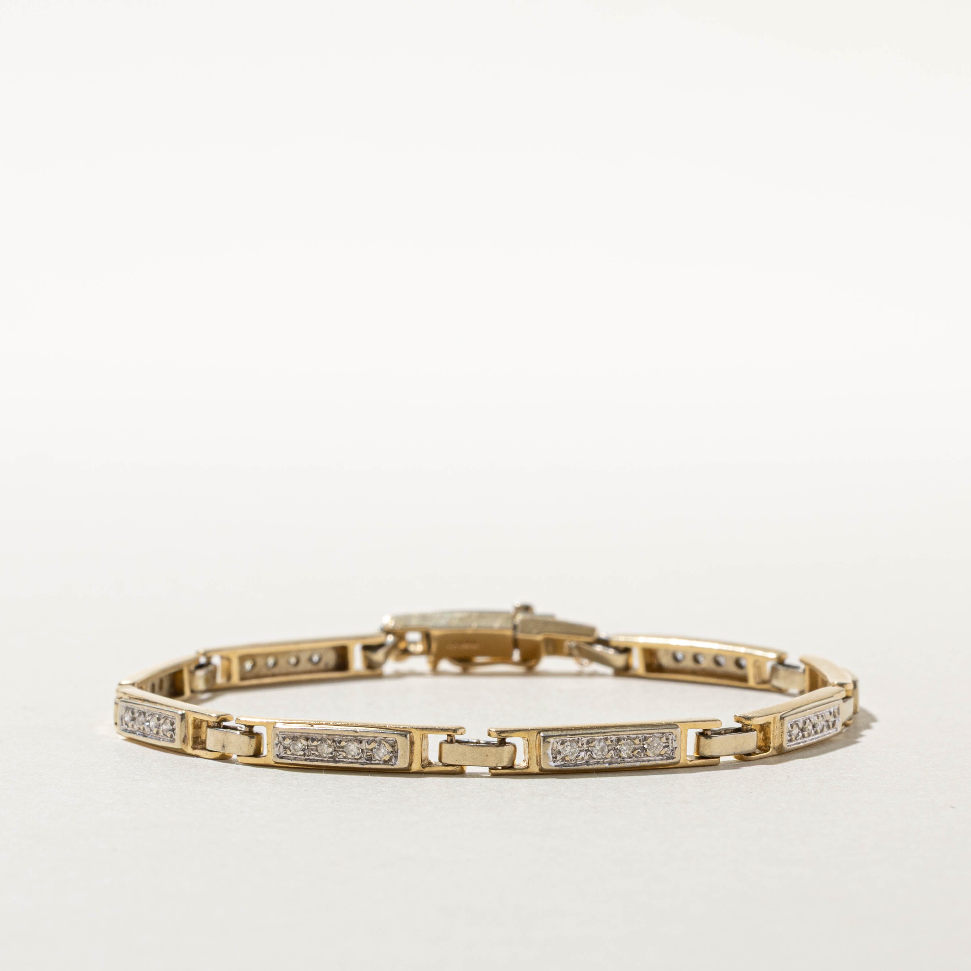 14k Four Stone Diamond Segment Bracelet | 0.24ctw | 7.5"