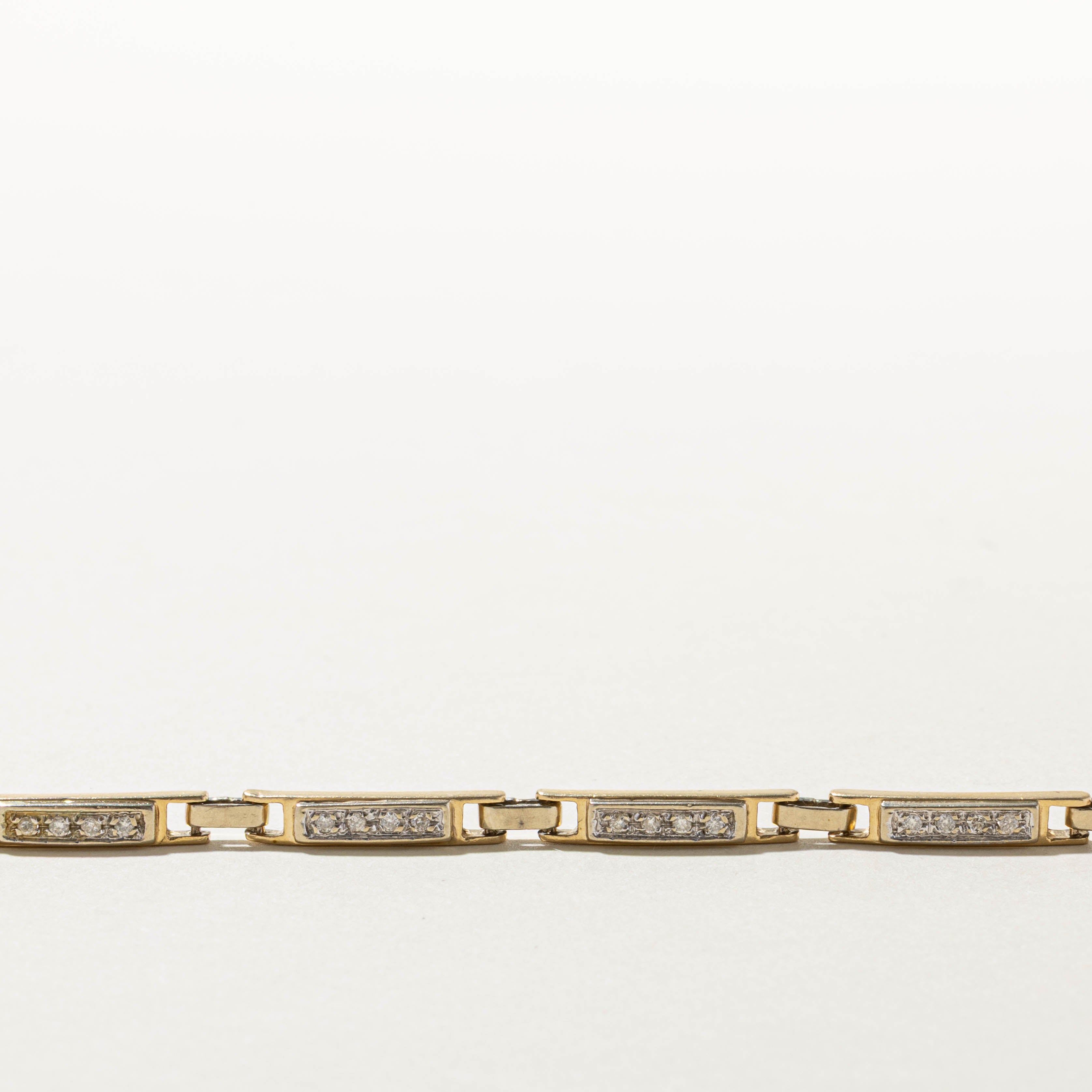 14k Four Stone Diamond Segment Bracelet | 0.24ctw | 7.5"