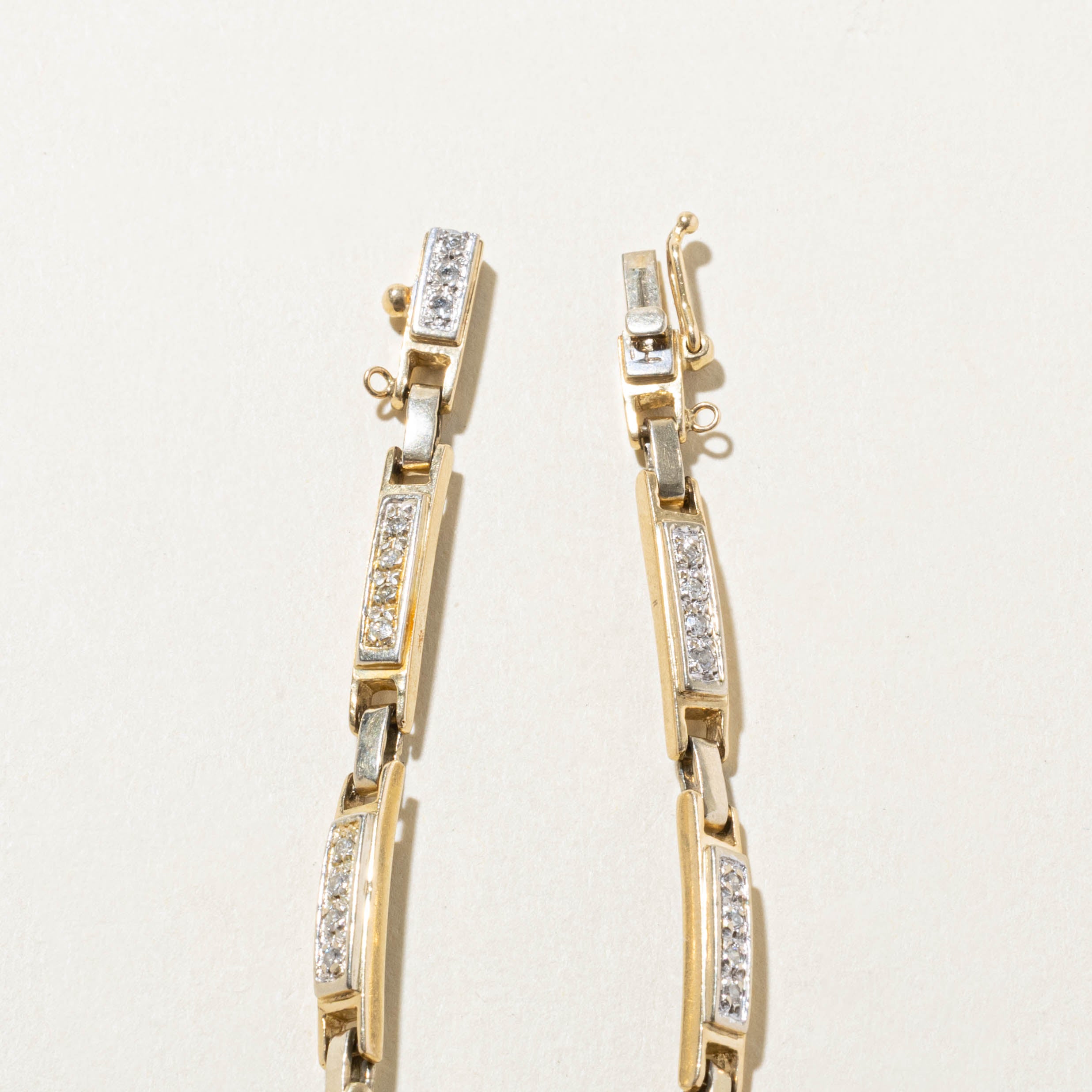 14k Four Stone Diamond Segment Bracelet | 0.24ctw | 7.5"