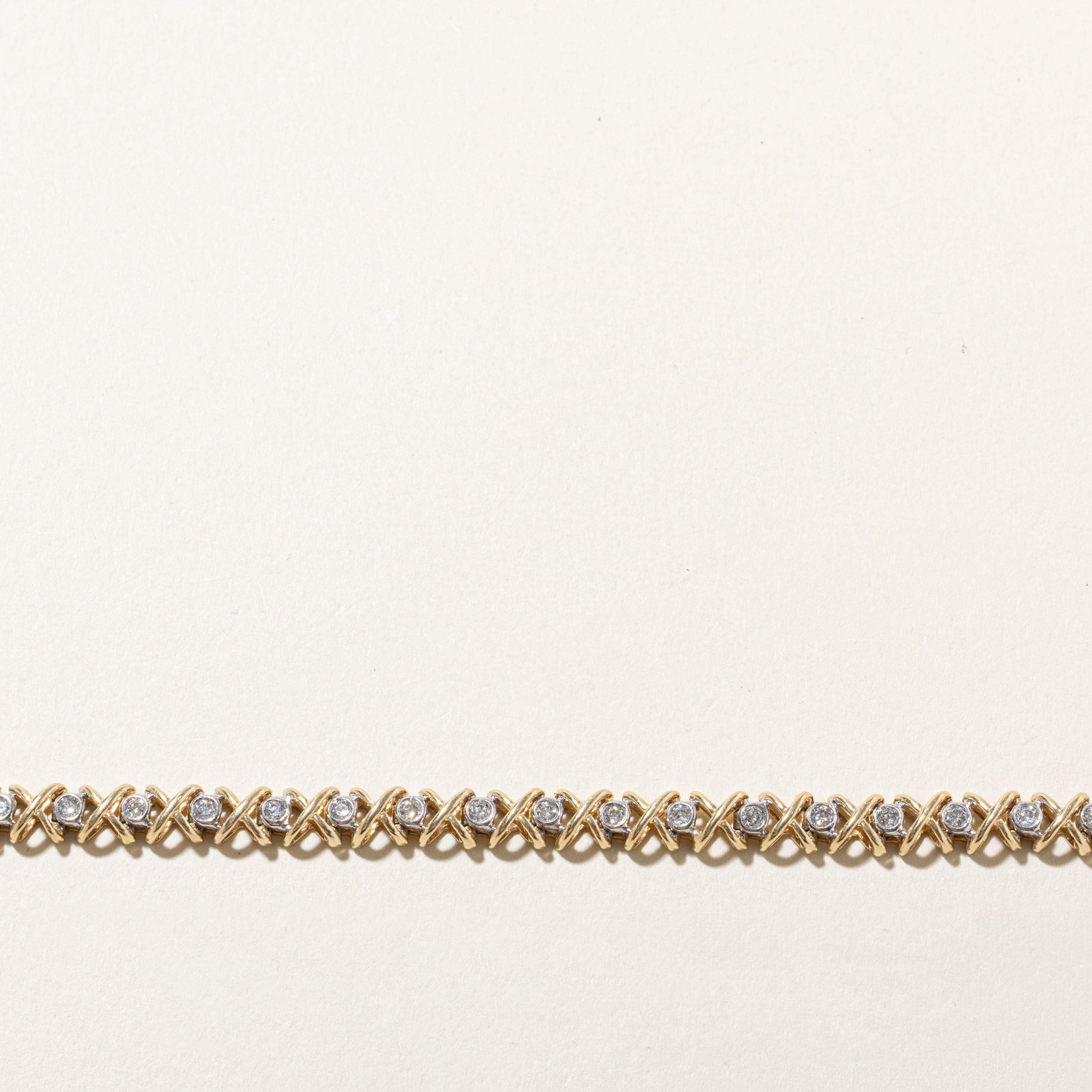 10k Bezel Set Diamond “X" Bracelet | 0.70ctw