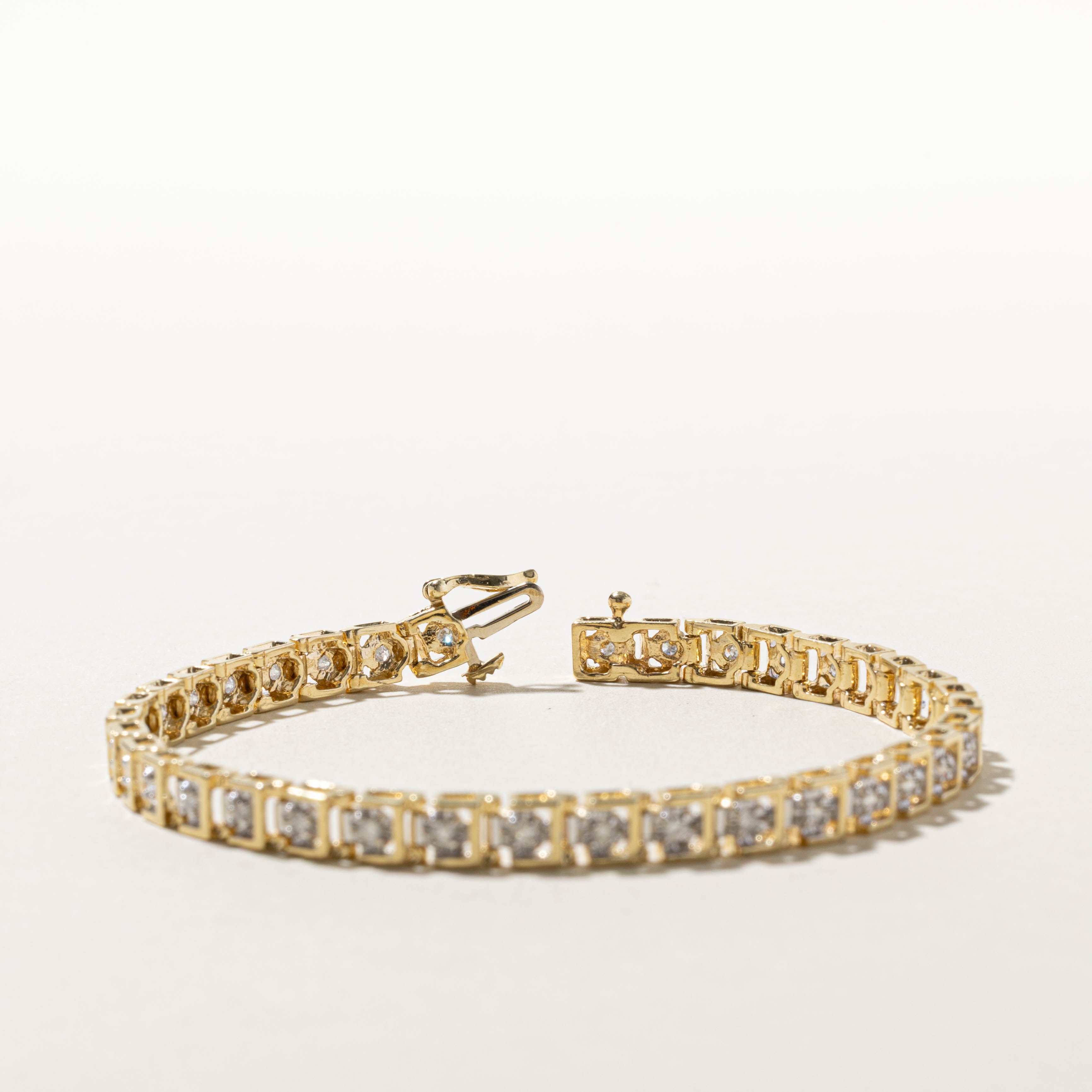 14k Diamond Bracketed Tennis Bracelet | 0.36ctw | 7"