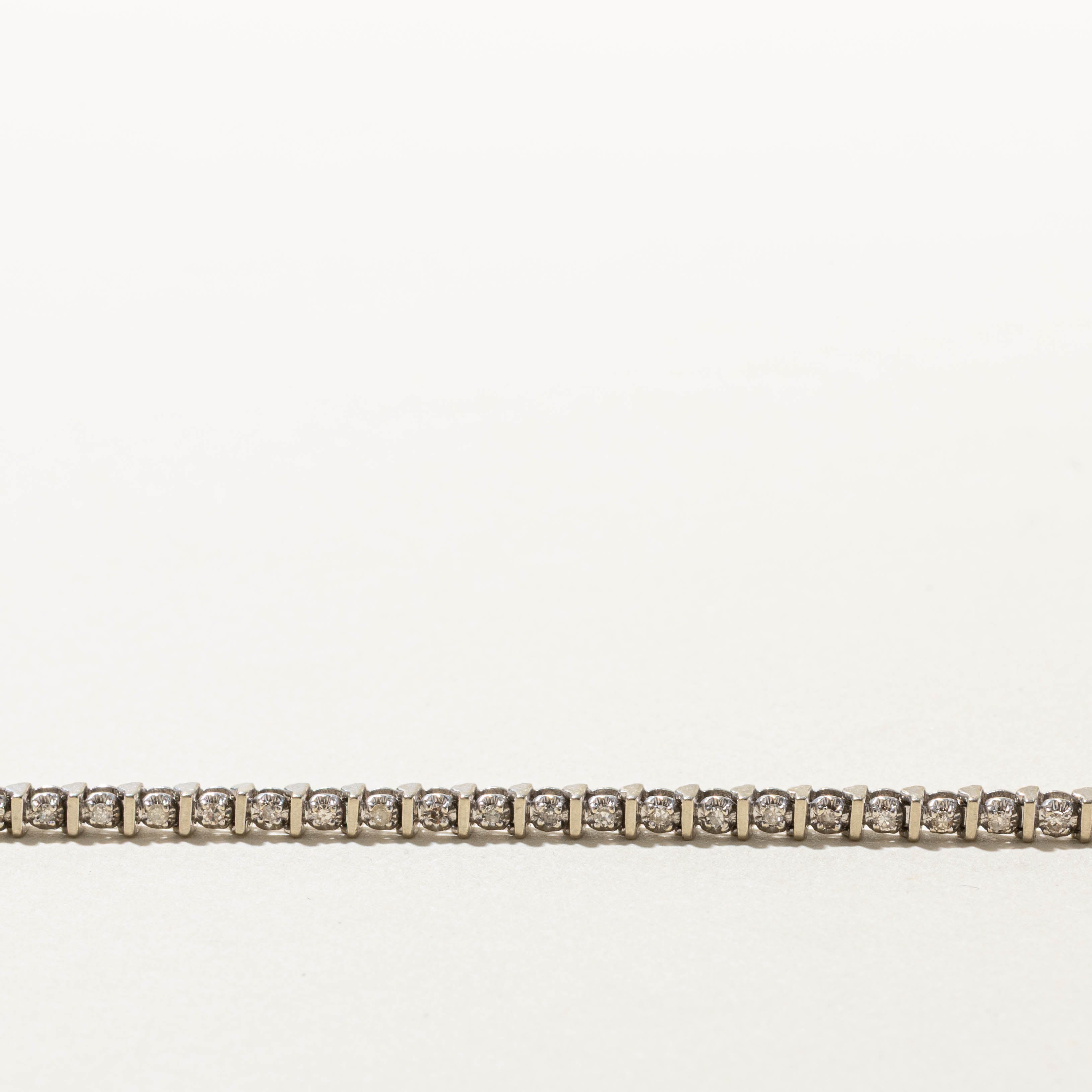 10k White Gold Diamond Tennis Bracelet | 0.15ctw | 8"