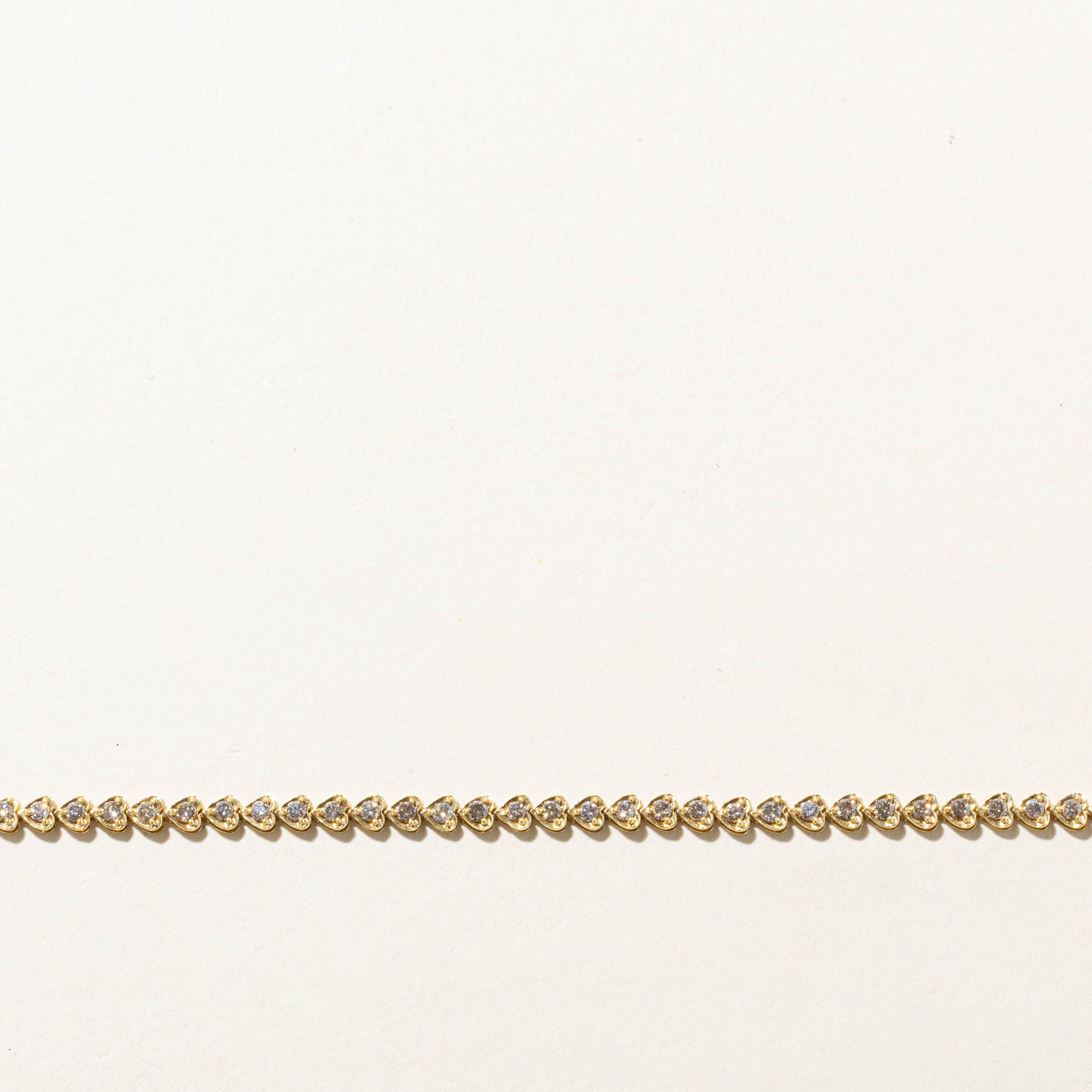 18k Diamond Heart Tennis Bracelet | 0.55ctw | 7"