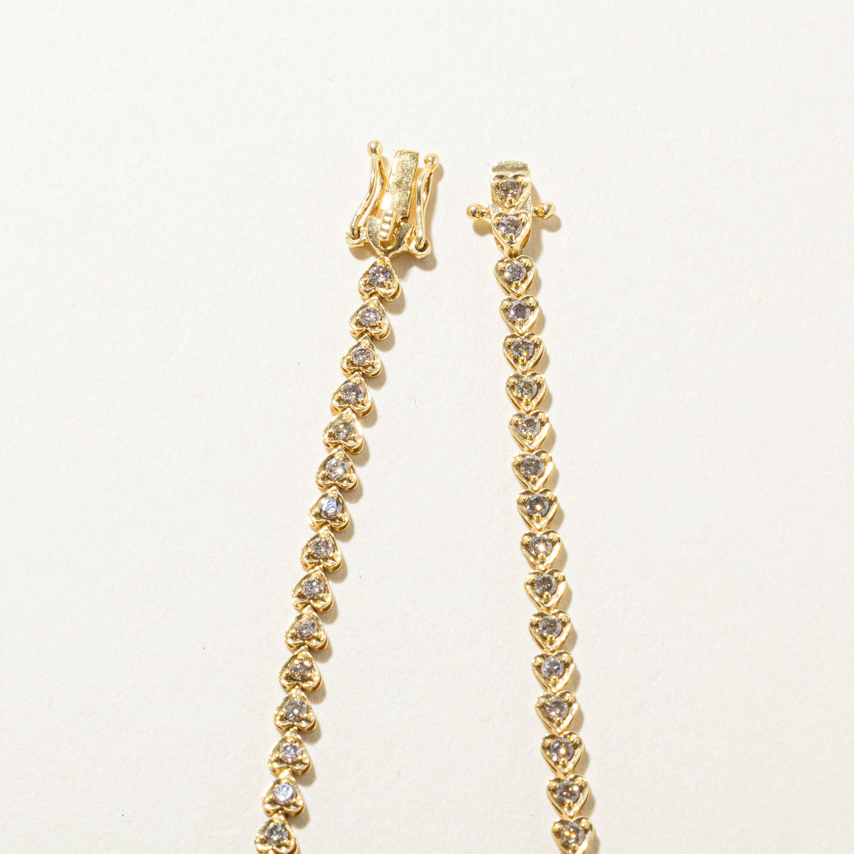 18k Diamond Heart Tennis Bracelet | 0.55ctw | 7"