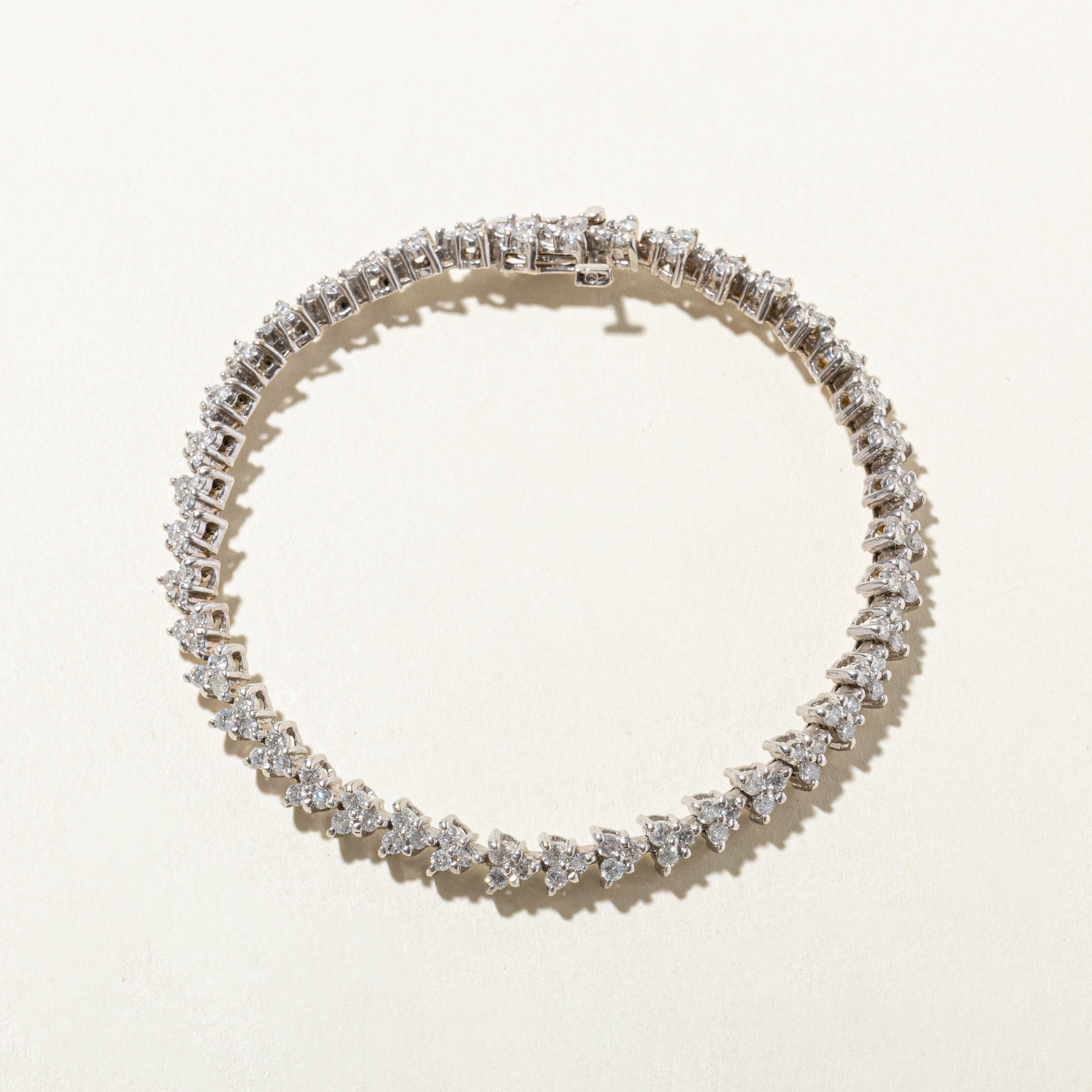 14k White Gold Diamond Tennis Bracelet | 2.31ctw | 7"