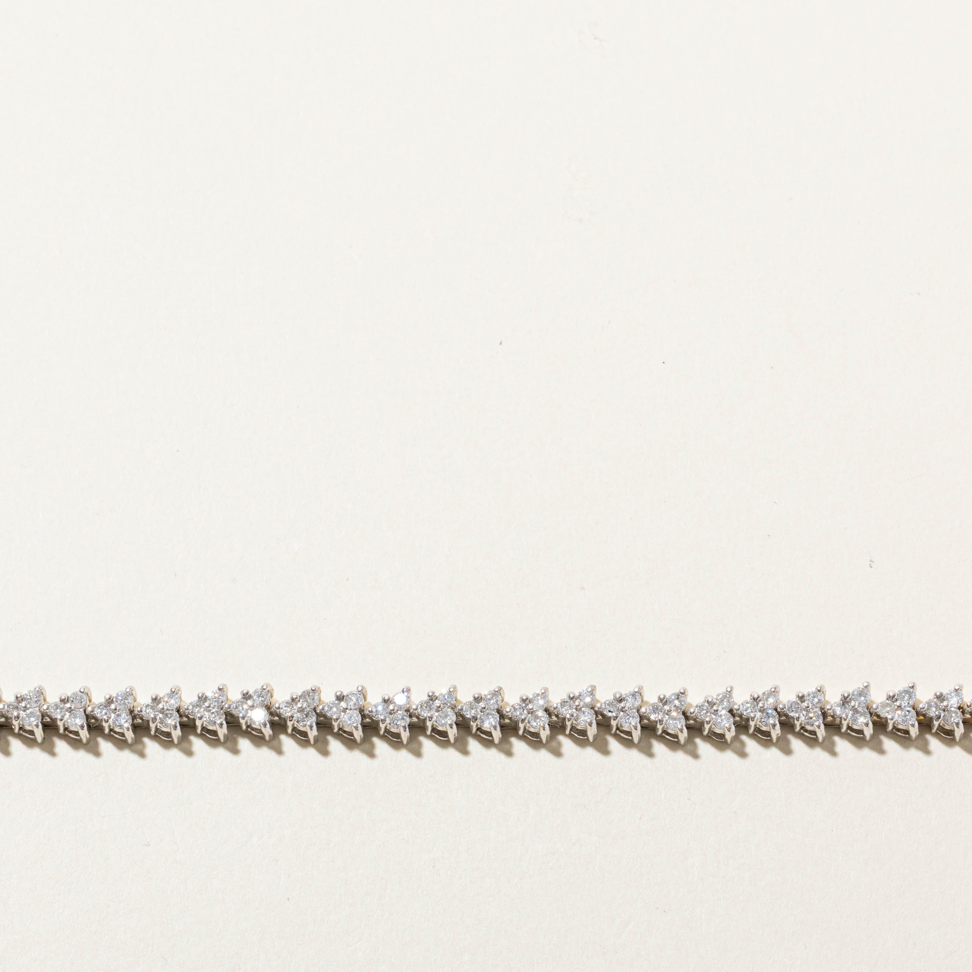 14k White Gold Diamond Tennis Bracelet | 2.31ctw | 7"