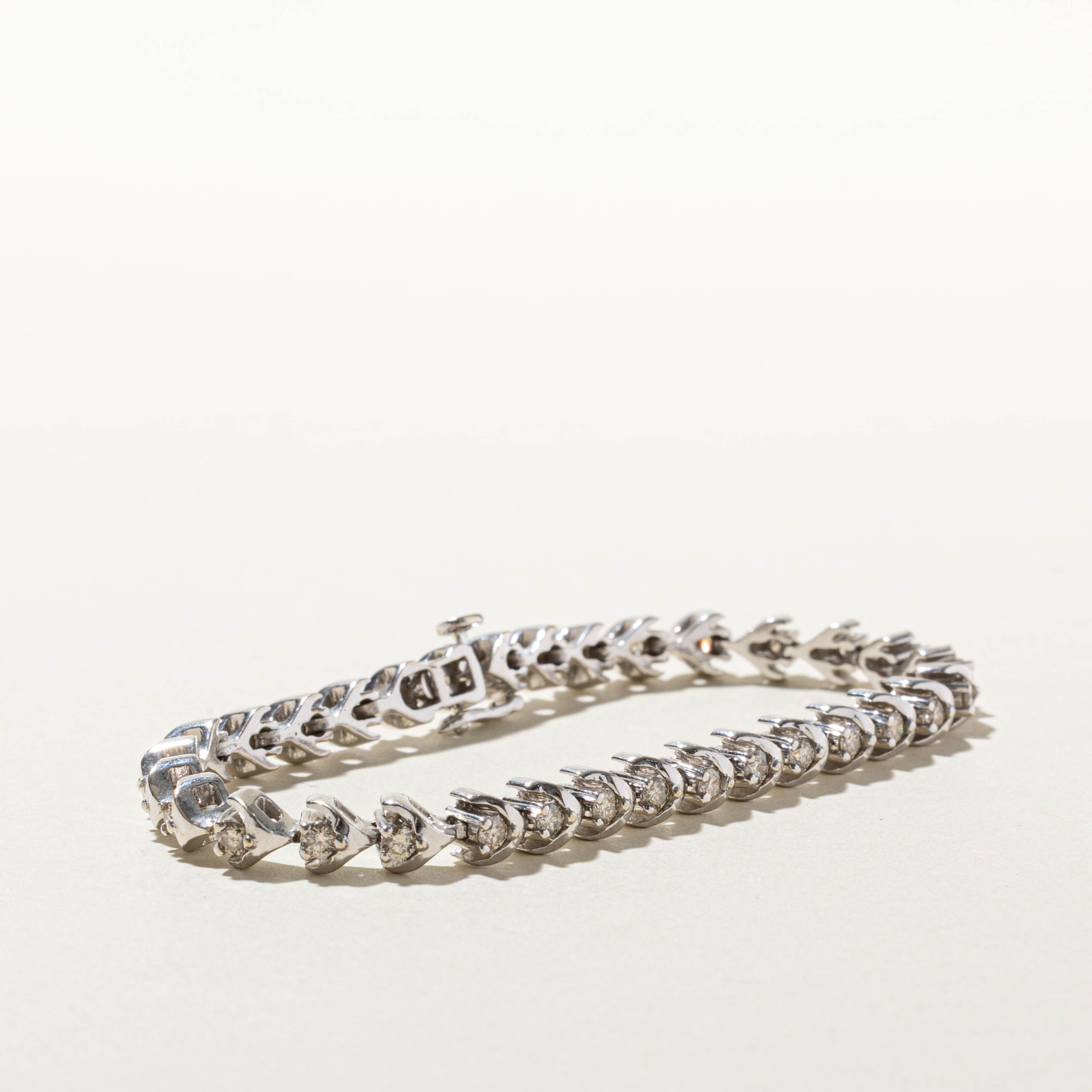14k Diamond Flower Tennis Bracelet | 1.92ctw | 7"