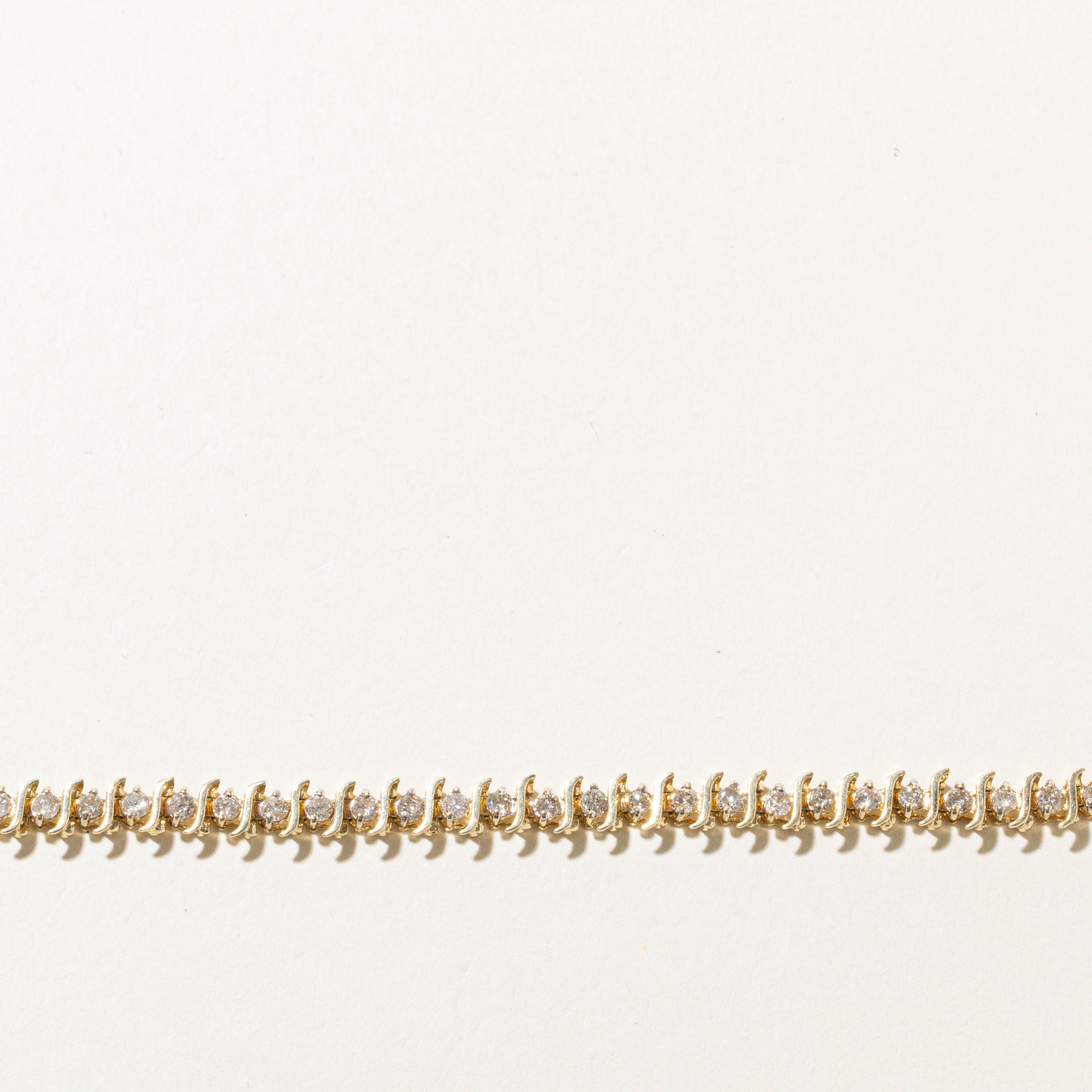 14k Diamond Wavy Tennis Bracelet | 1.47ctw | 7"