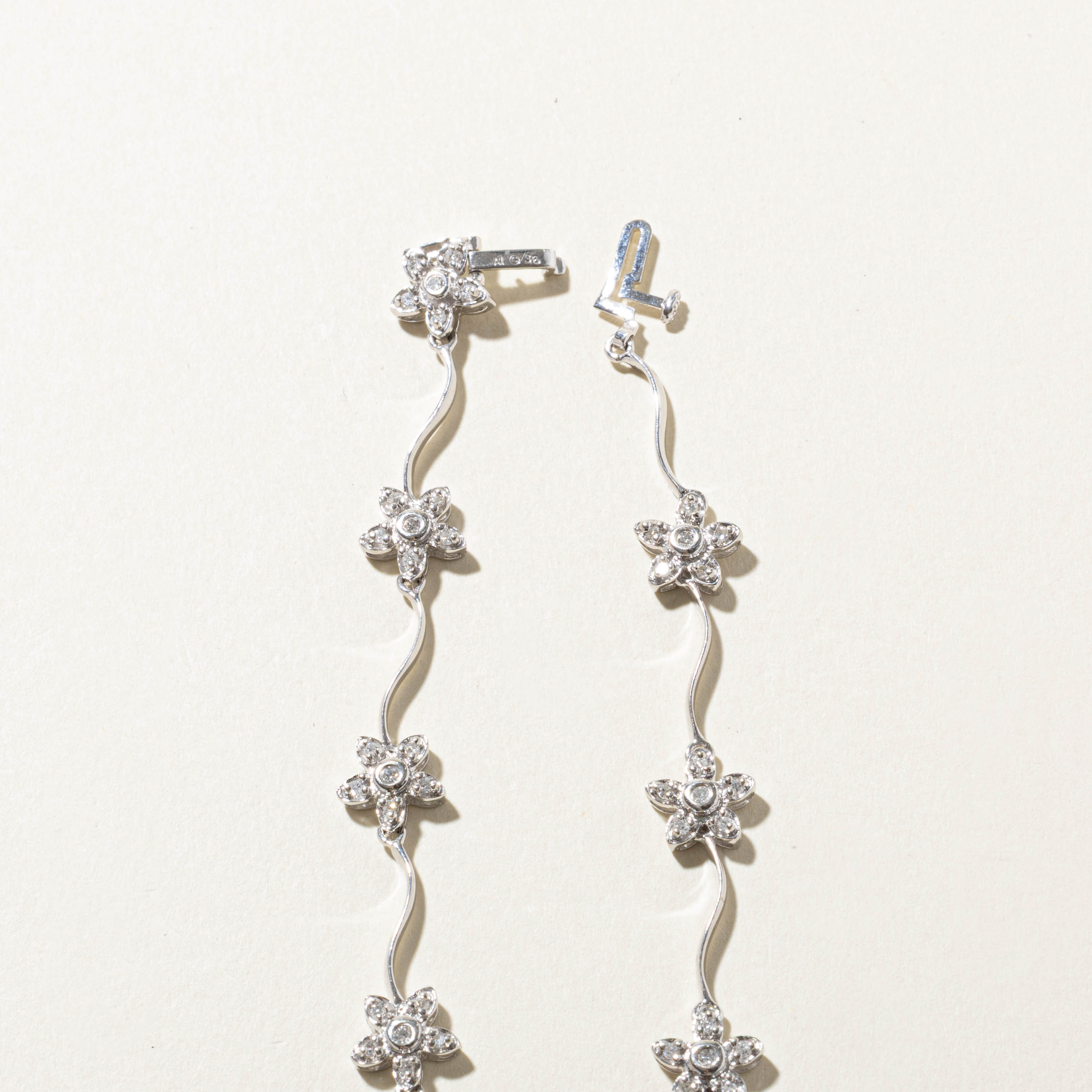 14k Diamond Flower Cluster Bracelet | 0.24ctw | 7.5"