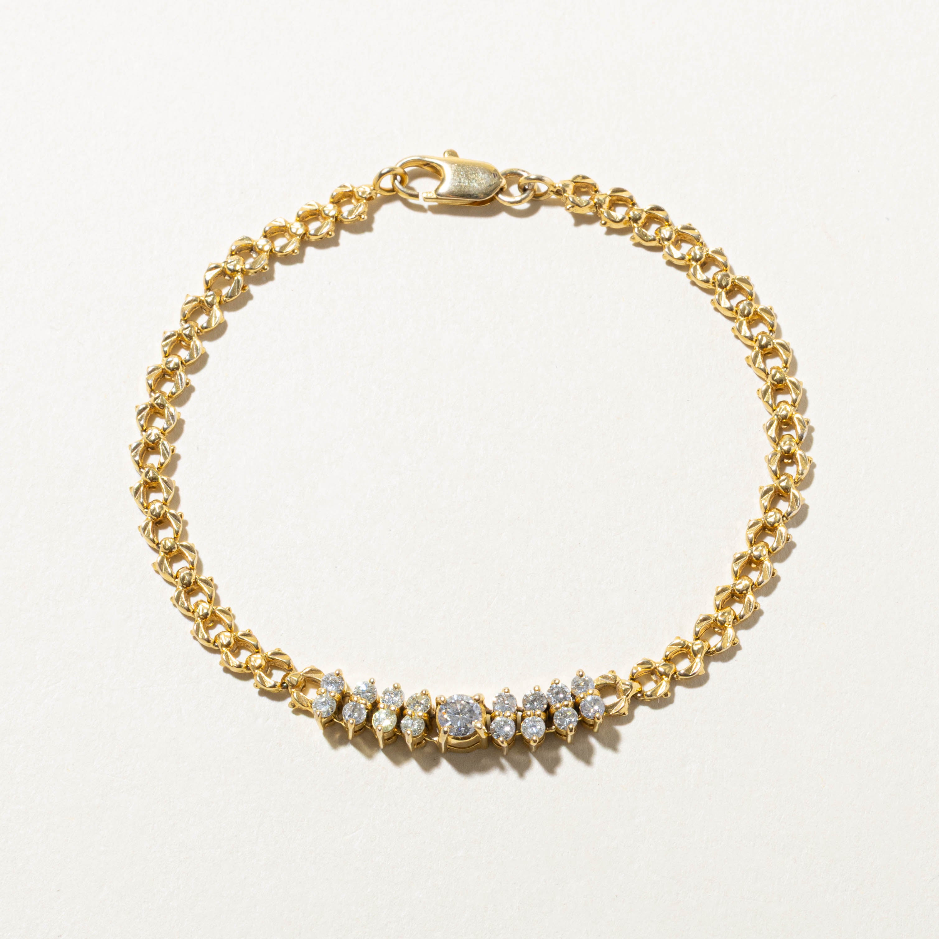 18k Bezel Set Diamond Bracelet | 0.72ctw | 7”