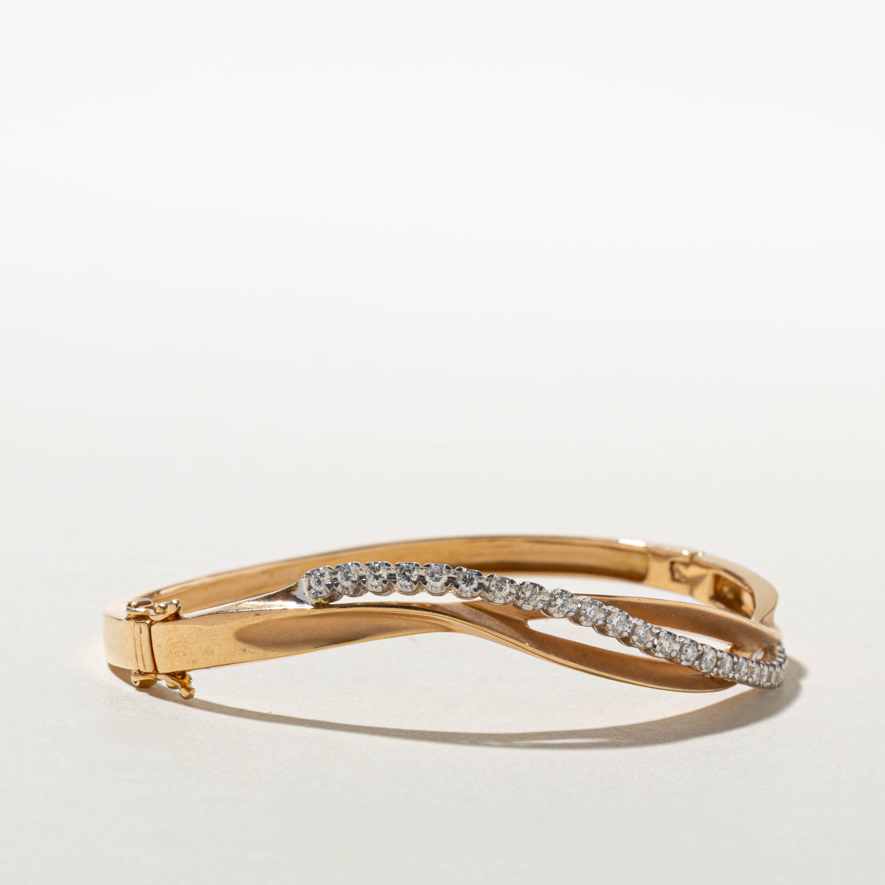 18k Diamond Crossover Bangle | 0.51ctw | 6"