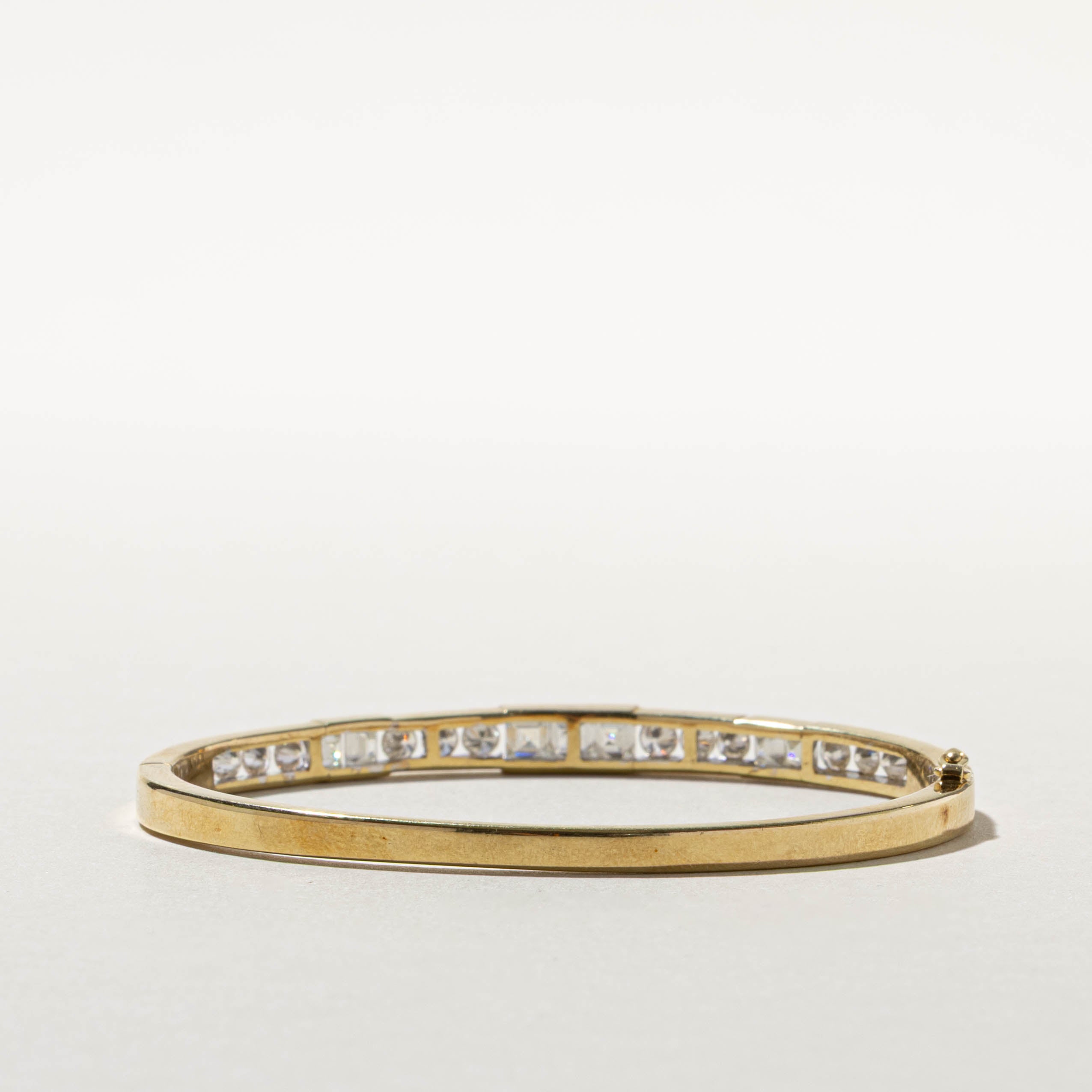 18k Tension Set Diamond Bangle | 1.85ctw | 6.5"