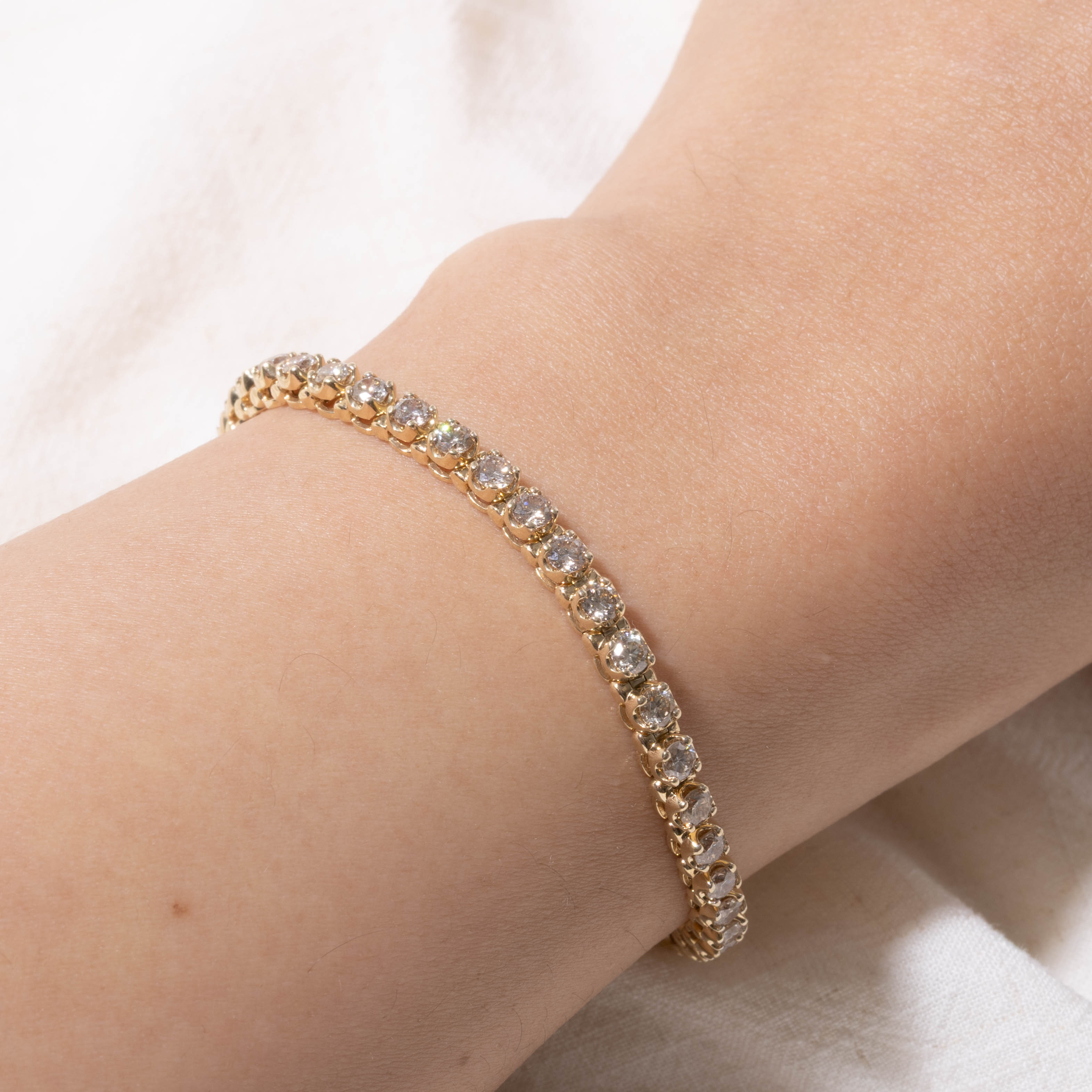 10k Diamond Tennis Bracelet | 3.82ctw | 7"