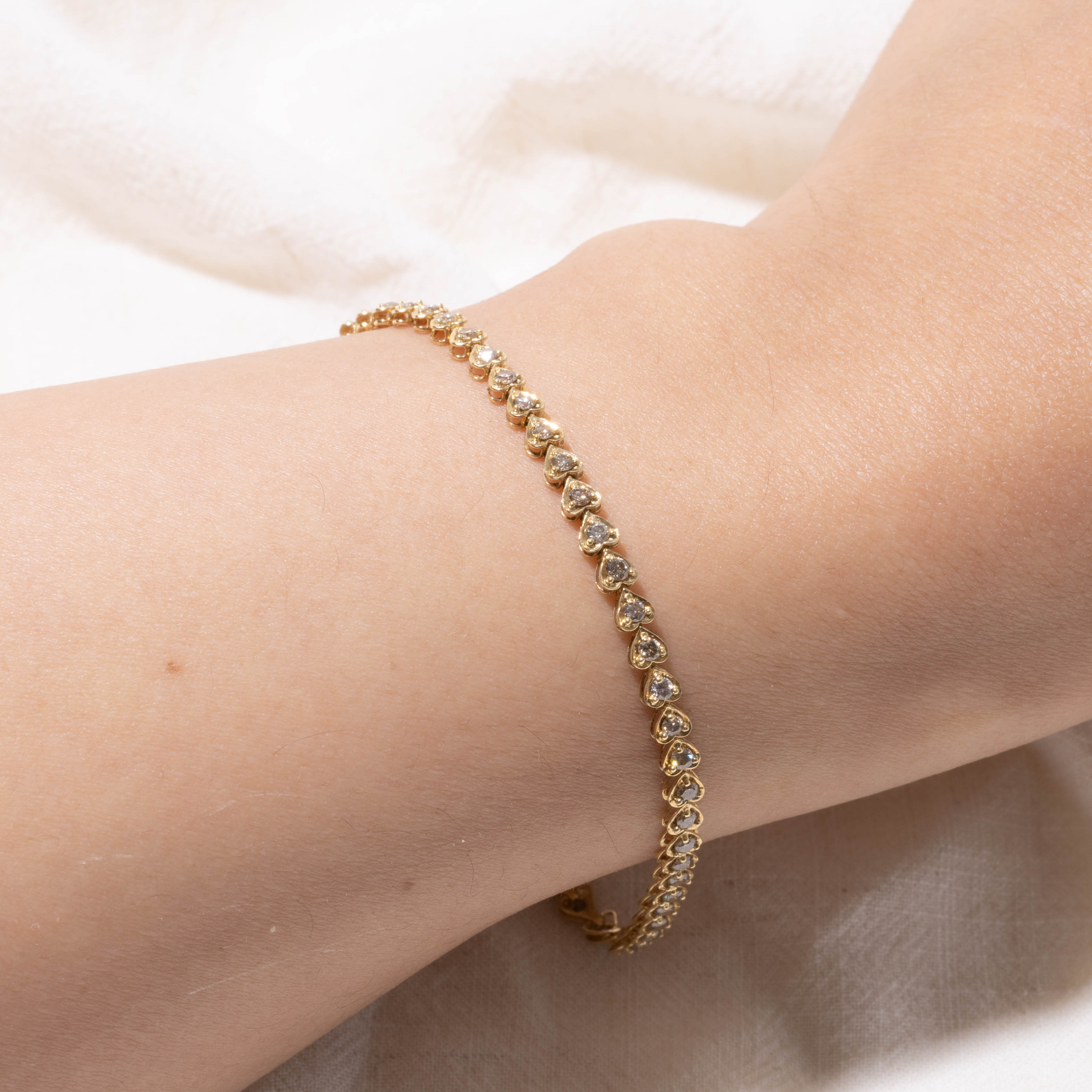 18k Diamond Heart Tennis Bracelet | 0.55ctw | 7"