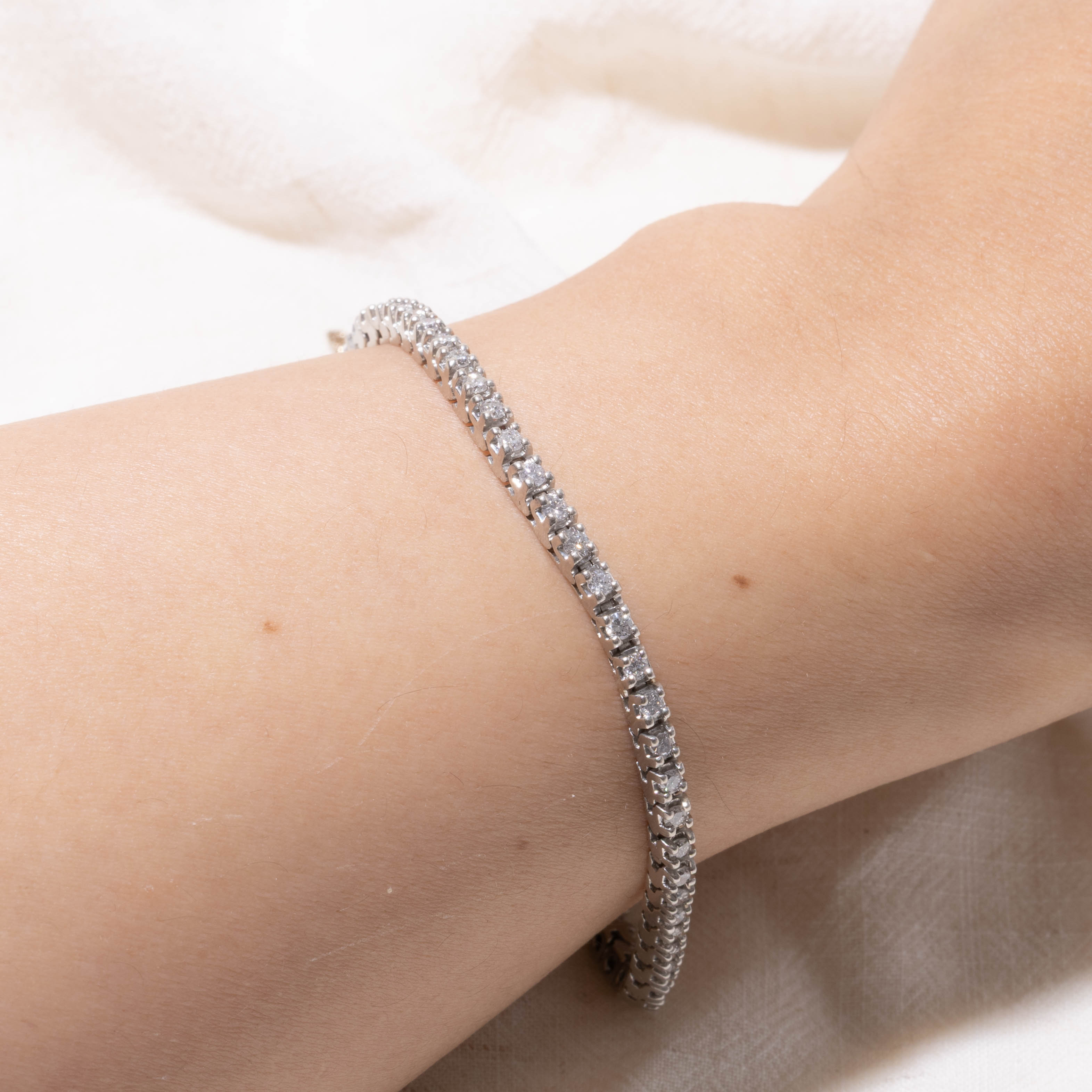 950 Platinum Diamond Tennis Bracelet | 1.10ctw | 7.5"