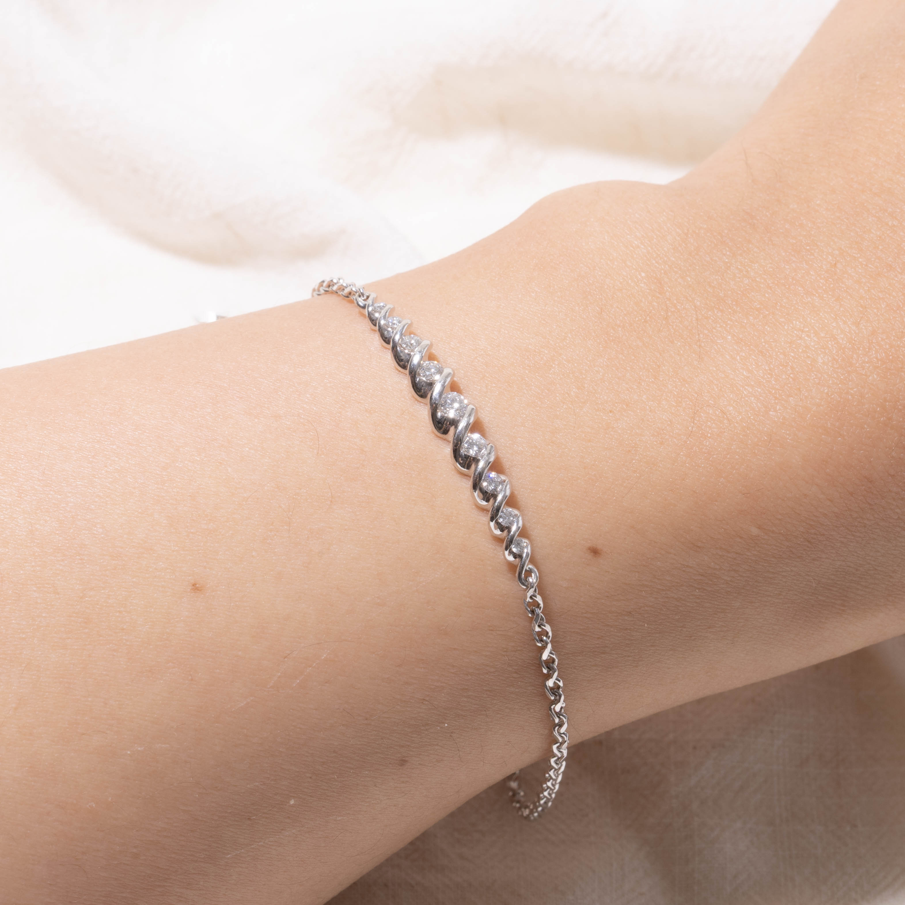 18k Diamond Twisted Bracelet | 0.22ctw | 7.5"