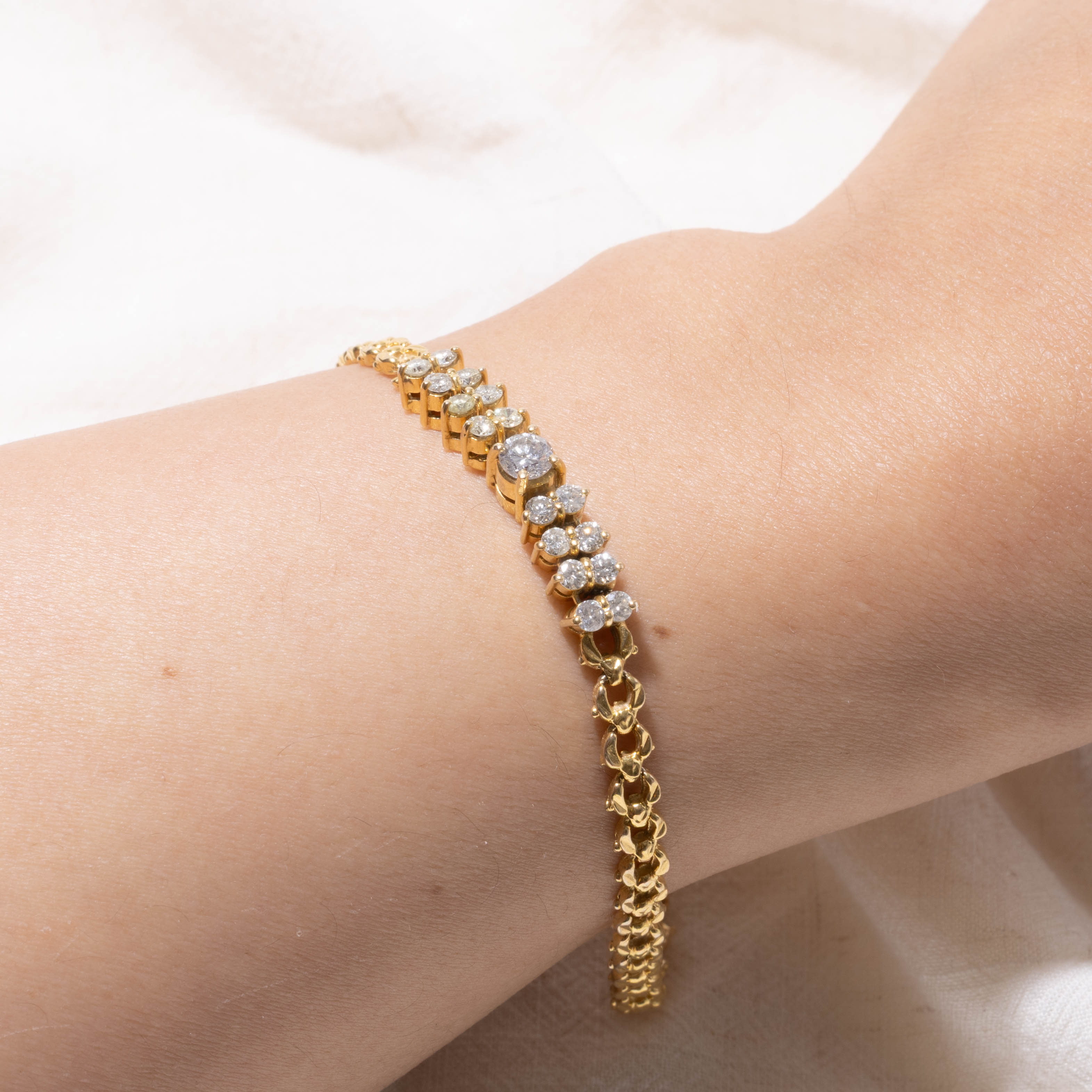 18k Bezel Set Diamond Bracelet | 0.72ctw | 7”
