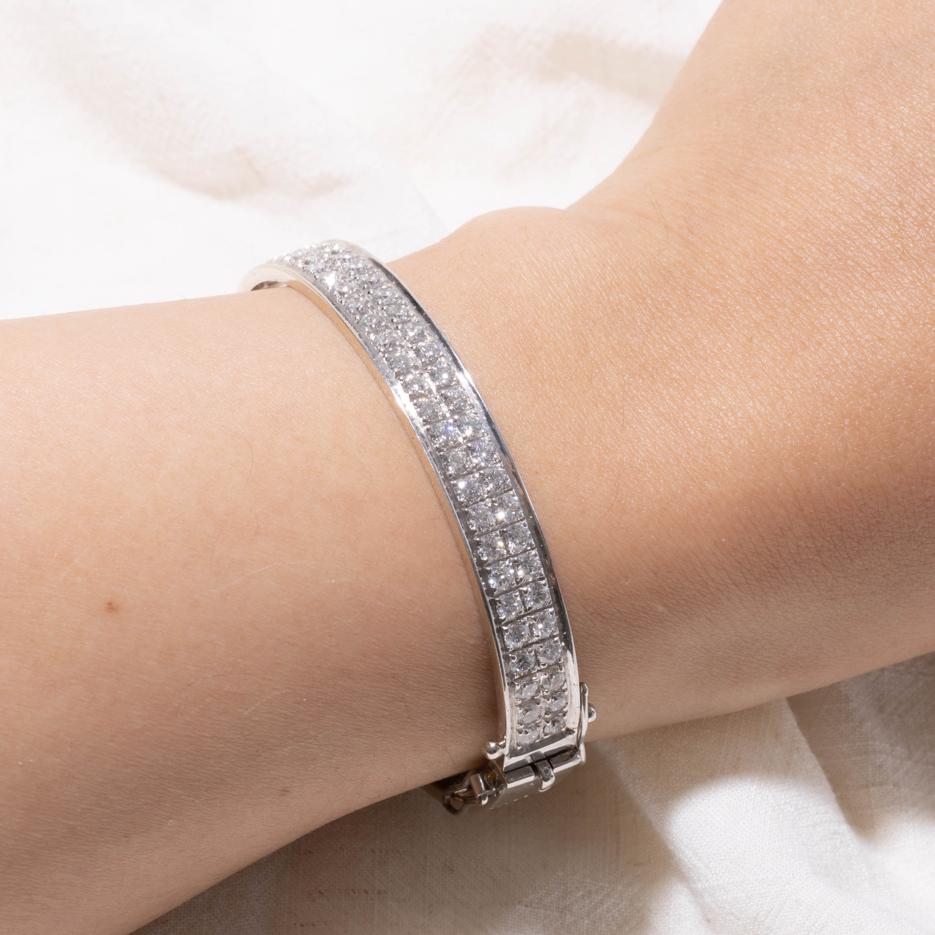 14k Diamond Grid Tennis Bracelet | 4.68ctw | 6"