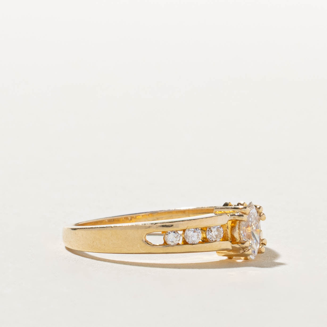 14k Marquise Cut Diamond Accented Ring | 0.37ctw | SZ 6.5