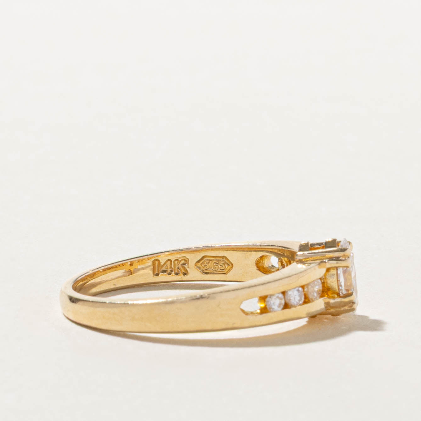 14k Marquise Cut Diamond Accented Ring | 0.37ctw | SZ 6.5