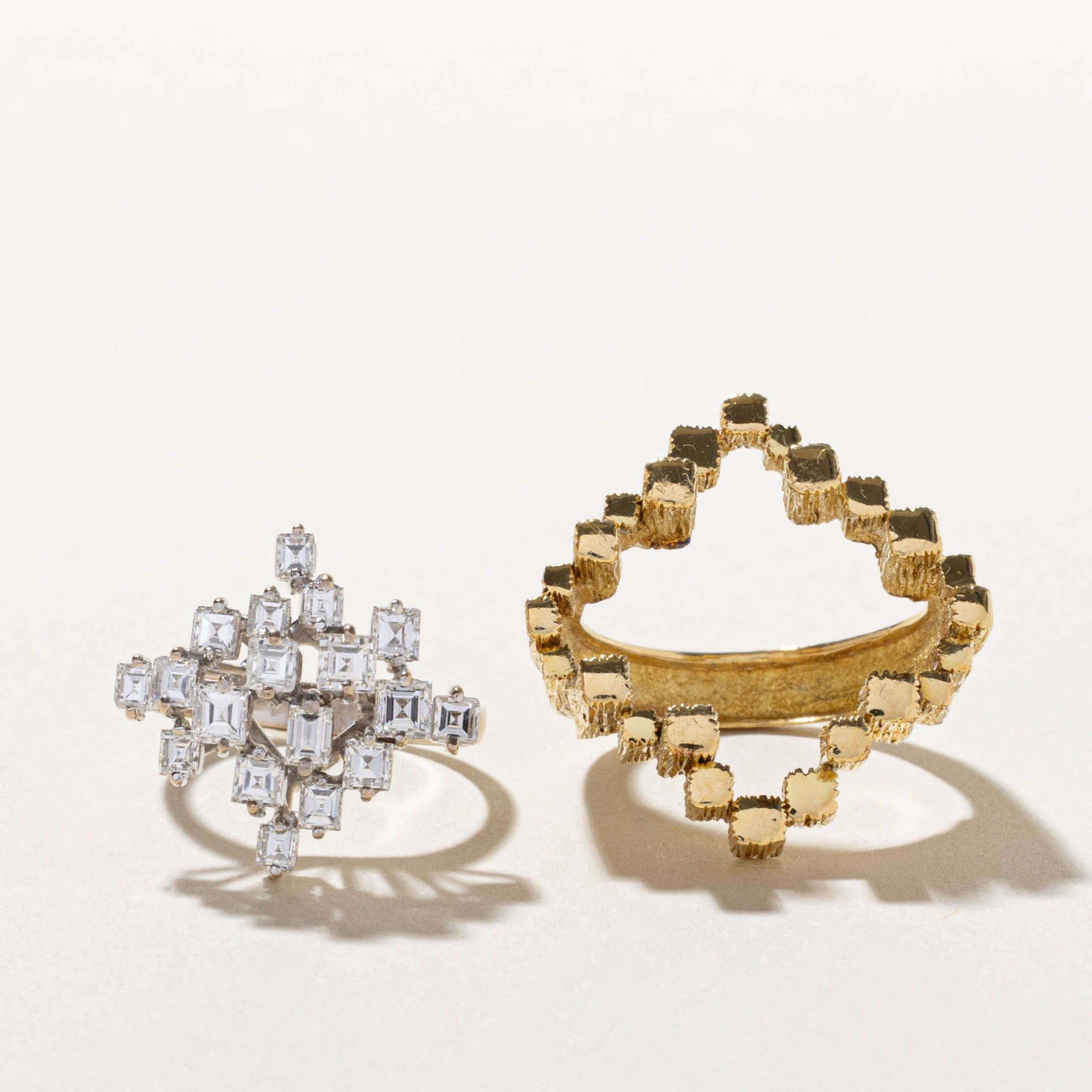 18k Diamond Pixel Cluster Removable Cocktail Ring | 1.44ctw | SZ 7.25