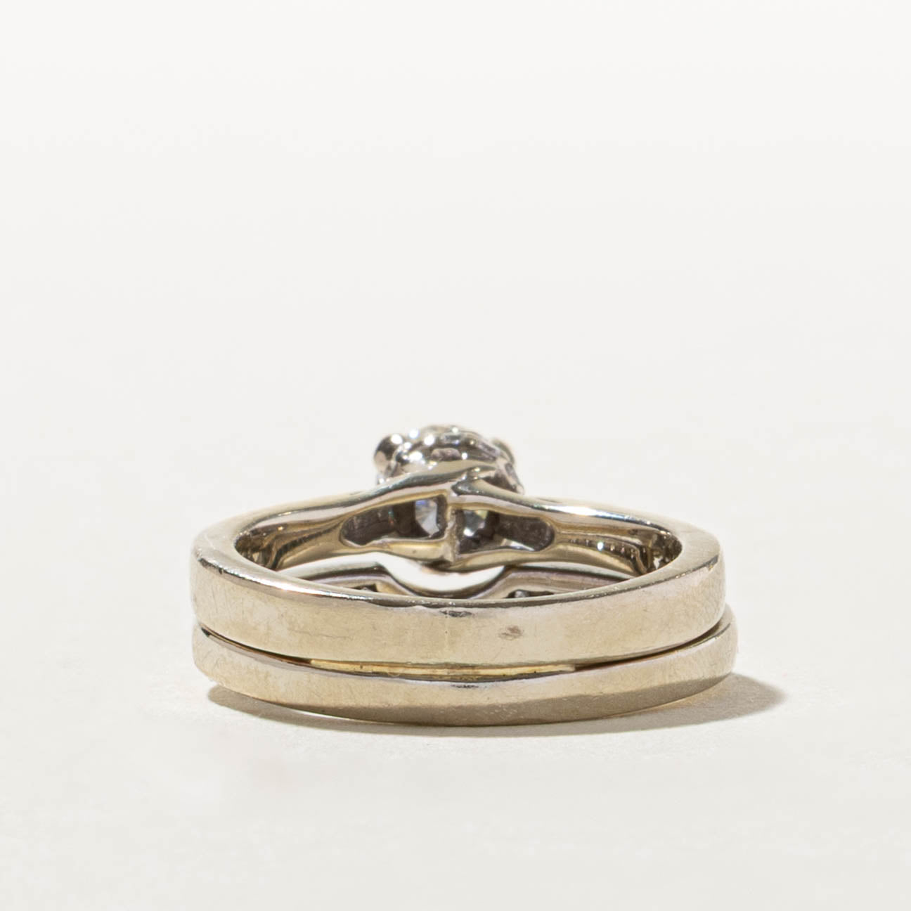 14k GIA Diamond Wedding Ring Set | GIA 0.52ct VS2 I, 0.36ctw | SZ 5