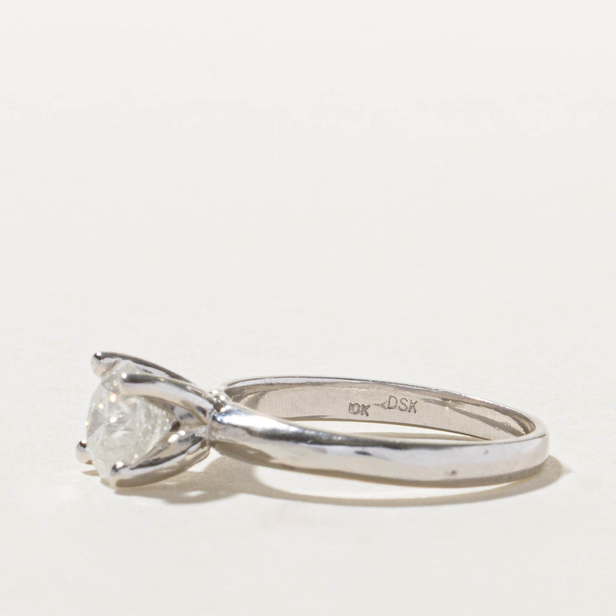 10k Round Brilliant Cut Solitaire Diamond Ring | 1.00ct I2 G | SZ 6