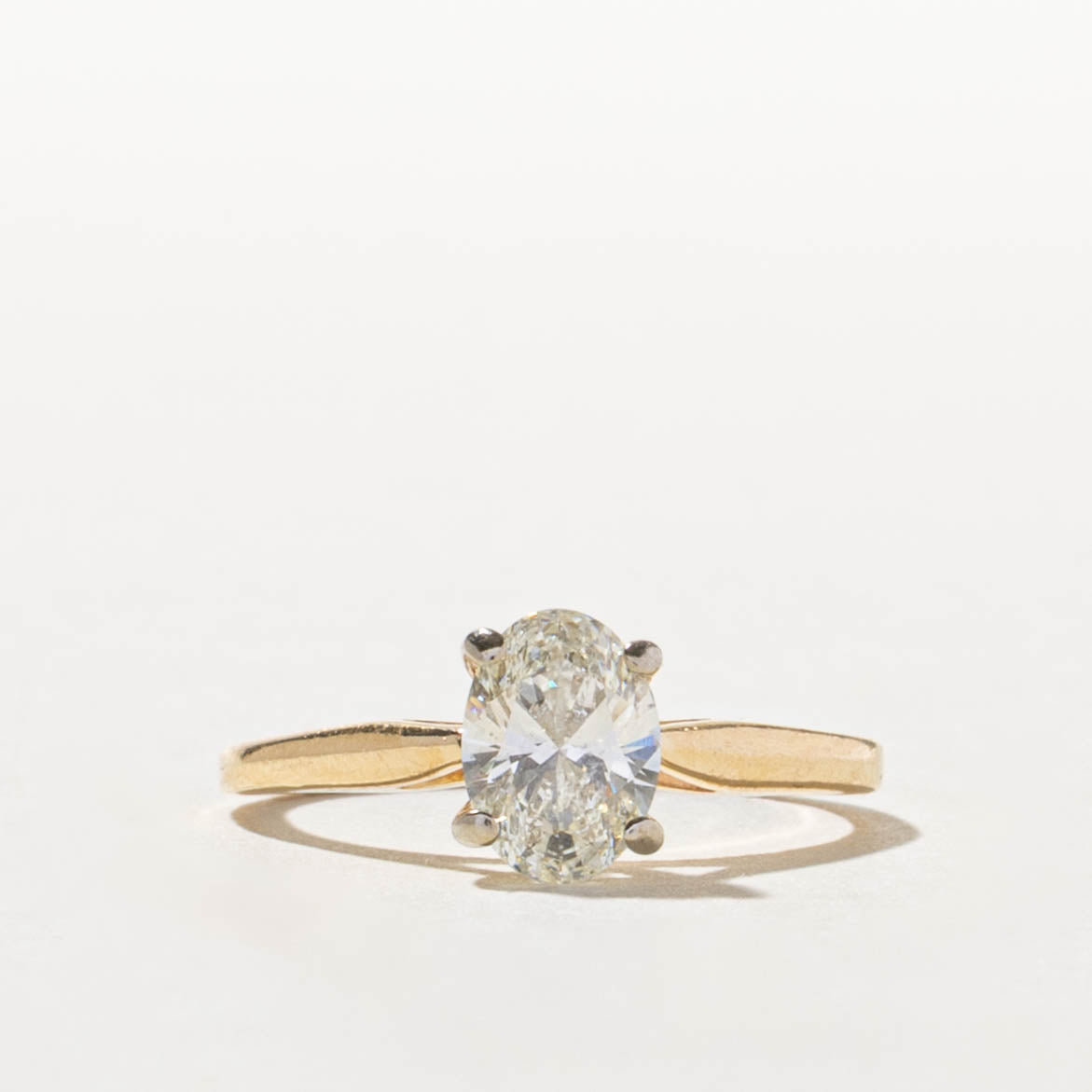 14k Oval Cut Solitaire Diamond Ring | 0.75ct SI1 J | SZ 4.25