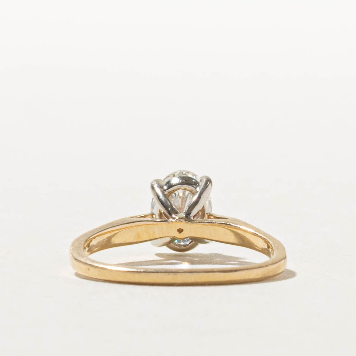 14k Oval Cut Solitaire Diamond Ring | 0.75ct SI1 J | SZ 4.25
