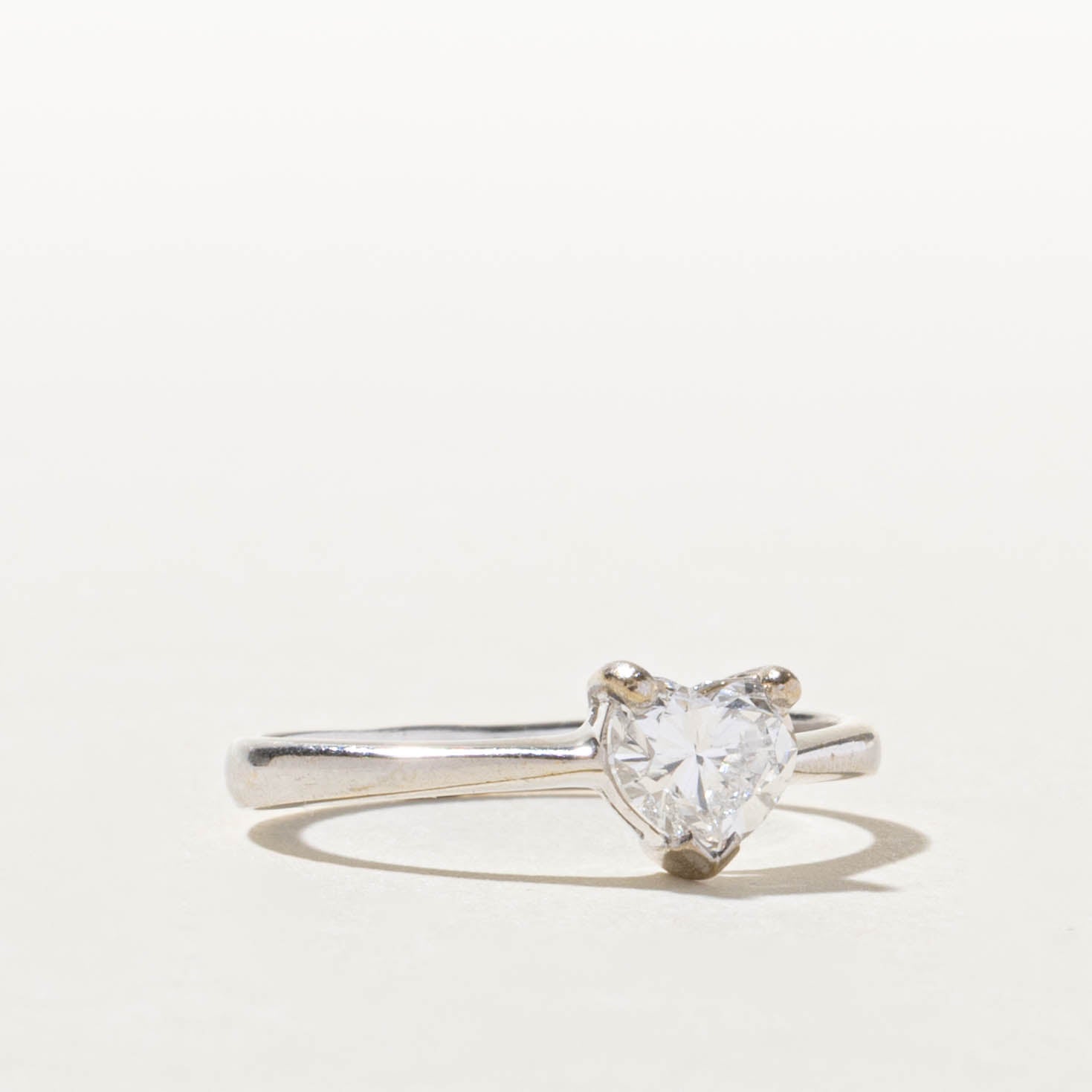 18k Heart Cut Solitaire Diamond Ring | 0.56ct VS1 E/F | SZ 5.75