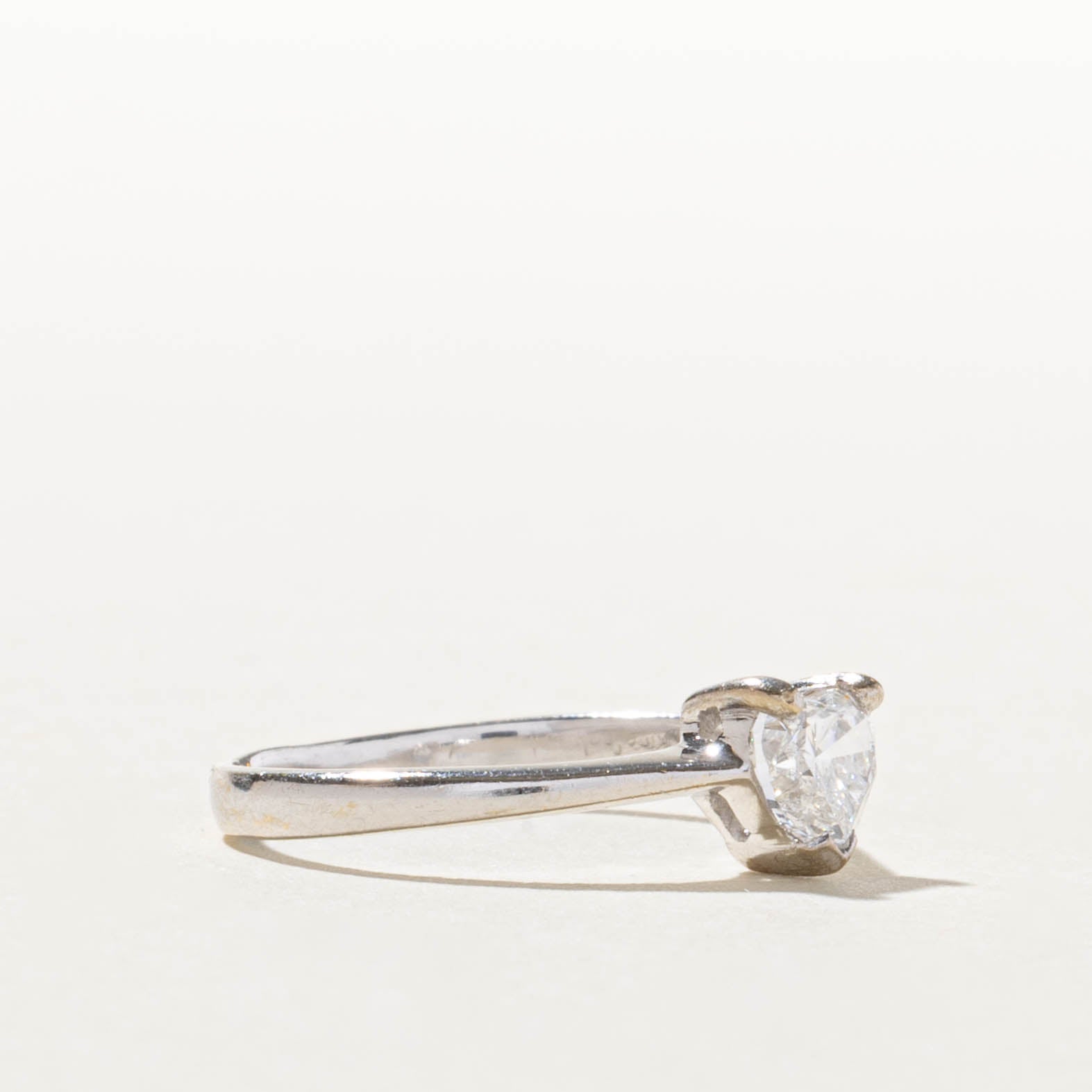 18k Heart Cut Solitaire Diamond Ring | 0.56ct VS1 E/F | SZ 5.75