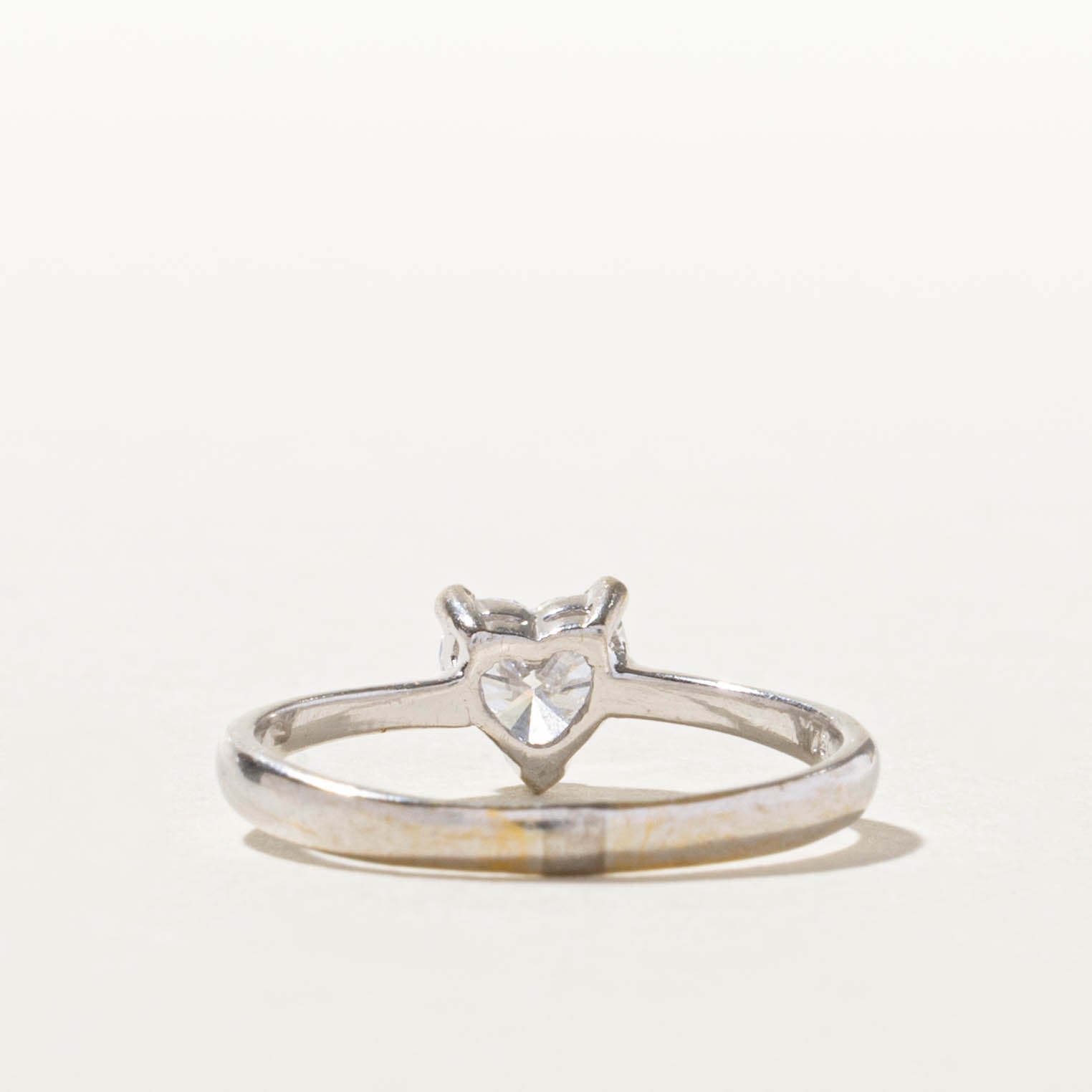 18k Heart Cut Solitaire Diamond Ring | 0.56ct VS1 E/F | SZ 5.75