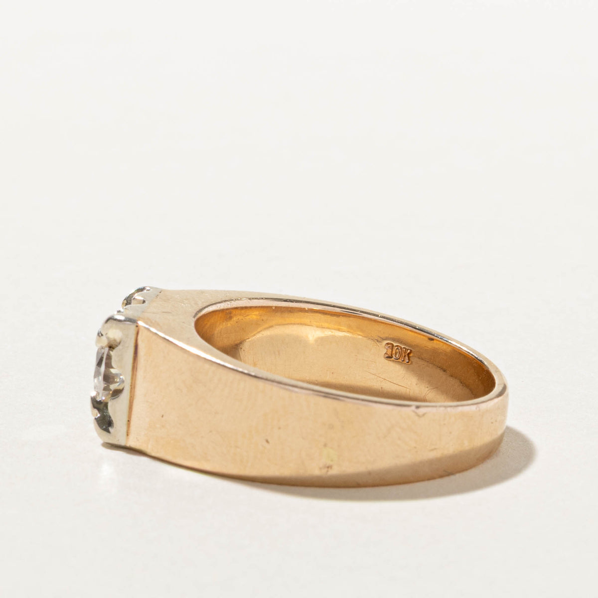 10k Illusion Set Diamond Signet Ring | 1.01ct SI2 J/K | SZ 11