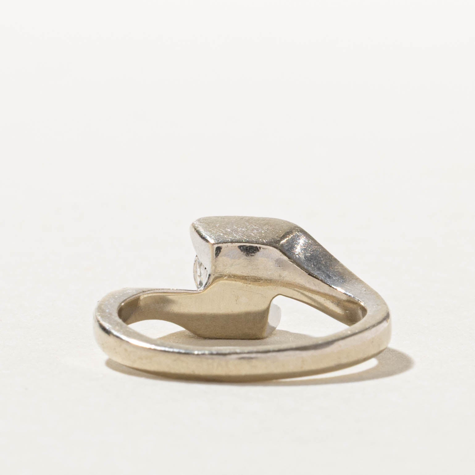 14k GIA Round Brilliant Diamond Bypass Ring | GIA 0.71ct SI1 H Ex | SZ 4.5