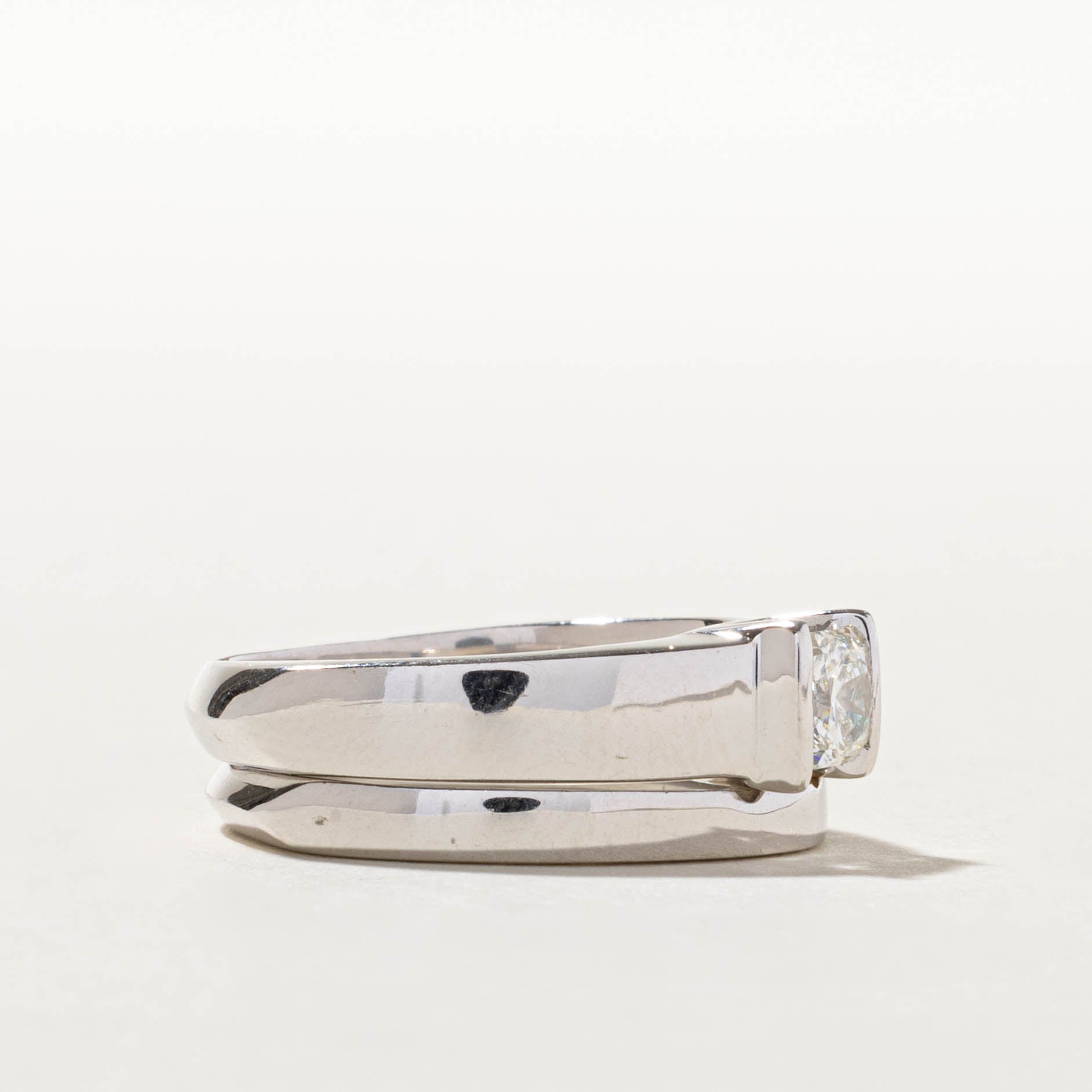 Princess Cut Diamond Wedding Ring Set | 0.57ct SI2 H | SZ 8