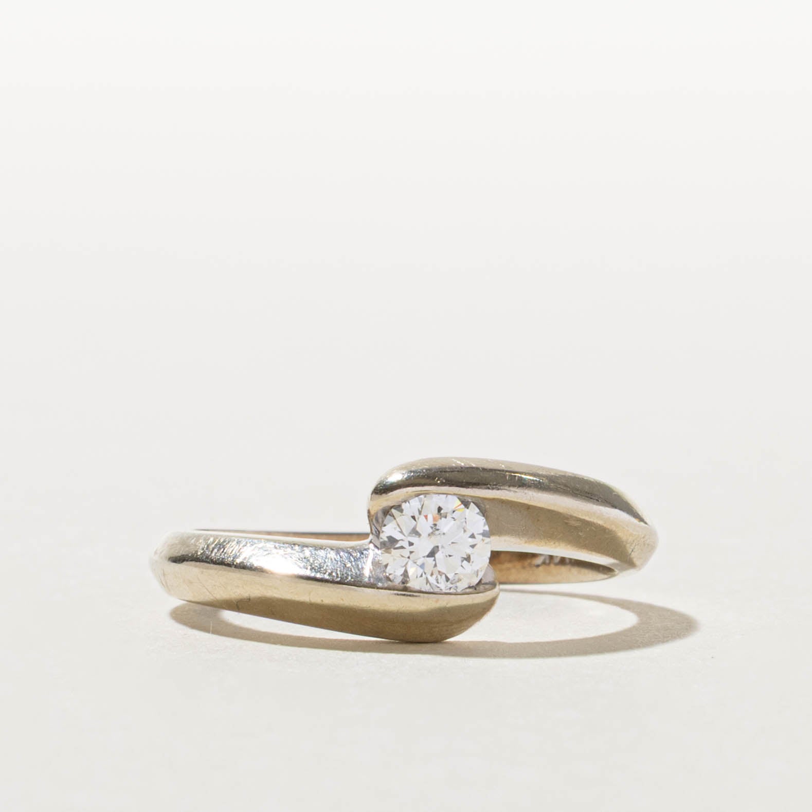 14k Canadian Diamond Bypass Ring | 0.33ct I1 F Ex | SZ 6.75