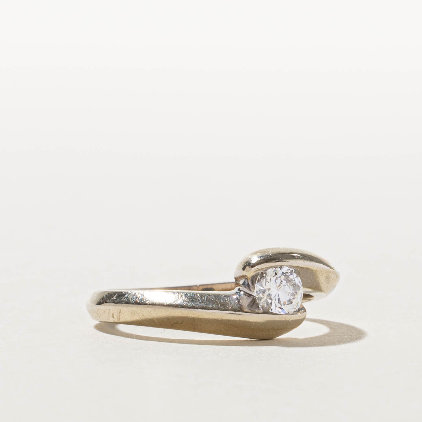14k Canadian Diamond Bypass Ring | 0.33ct I1 F Ex | SZ 6.75