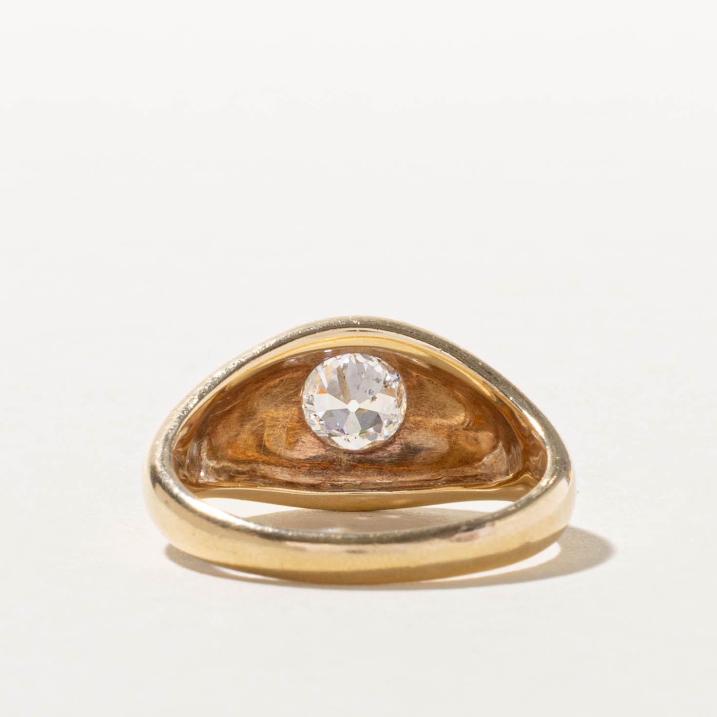 14k Old European Cut Diamond Dome Ring | 0.67ct I1 H | SZ 9.5