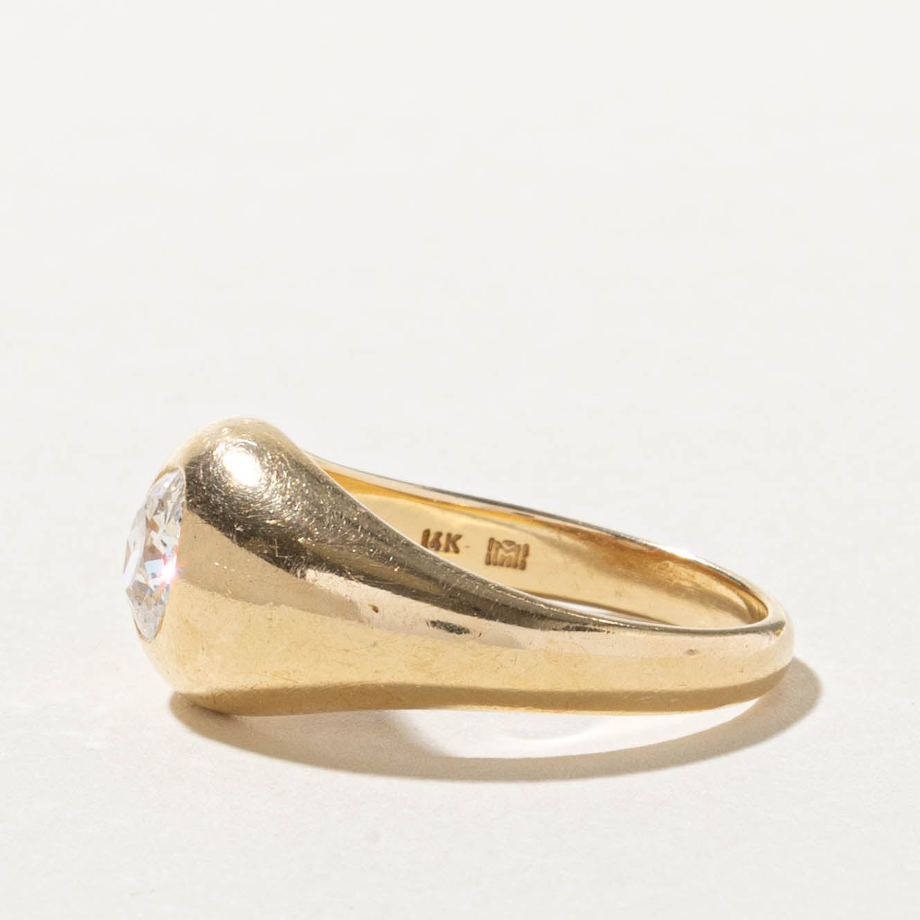 14k Old European Cut Diamond Dome Ring | 0.67ct I1 H | SZ 9.5