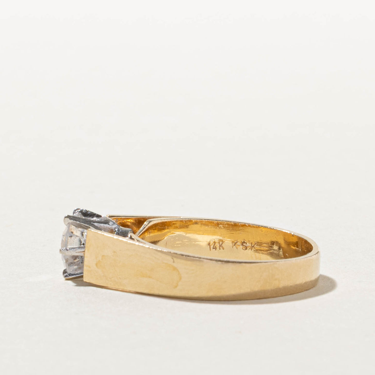 14k Round Brilliant Solitaire Diamond Ring | 1.10ct I2 H | SZ 8.75