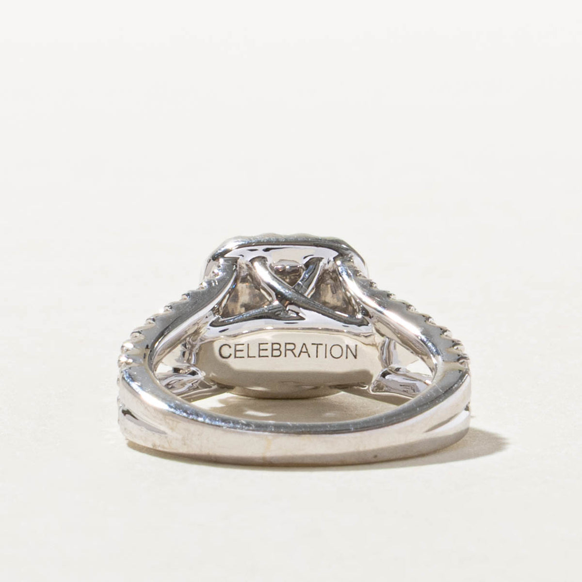 14k Canadian Diamond Halo Accented Ring | 0.63ct I1 F, 1.06ctw | SZ 3.5