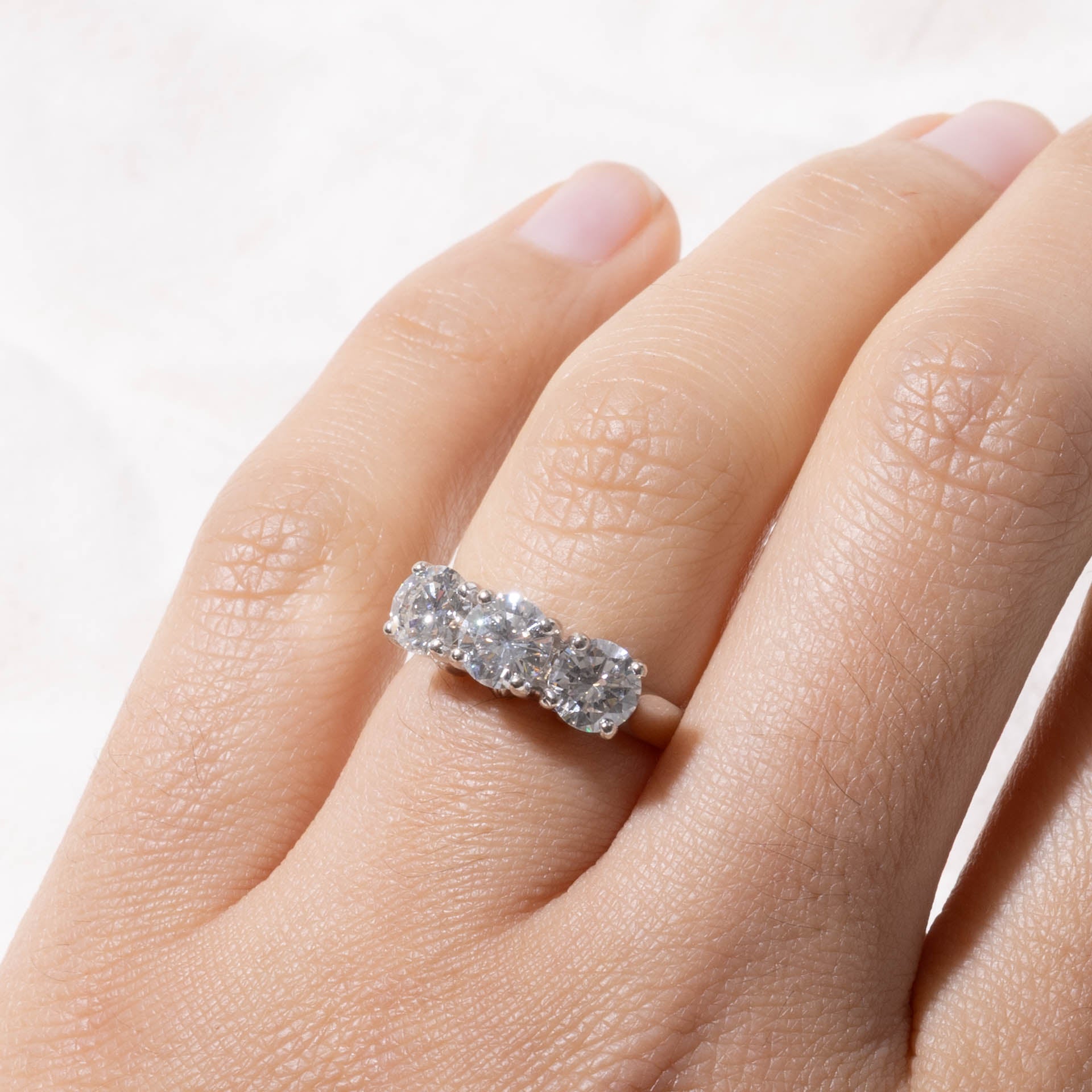 14k Three Stone Diamond Ring | 1.22ctw SI1/SI2 H | SZ 2.25