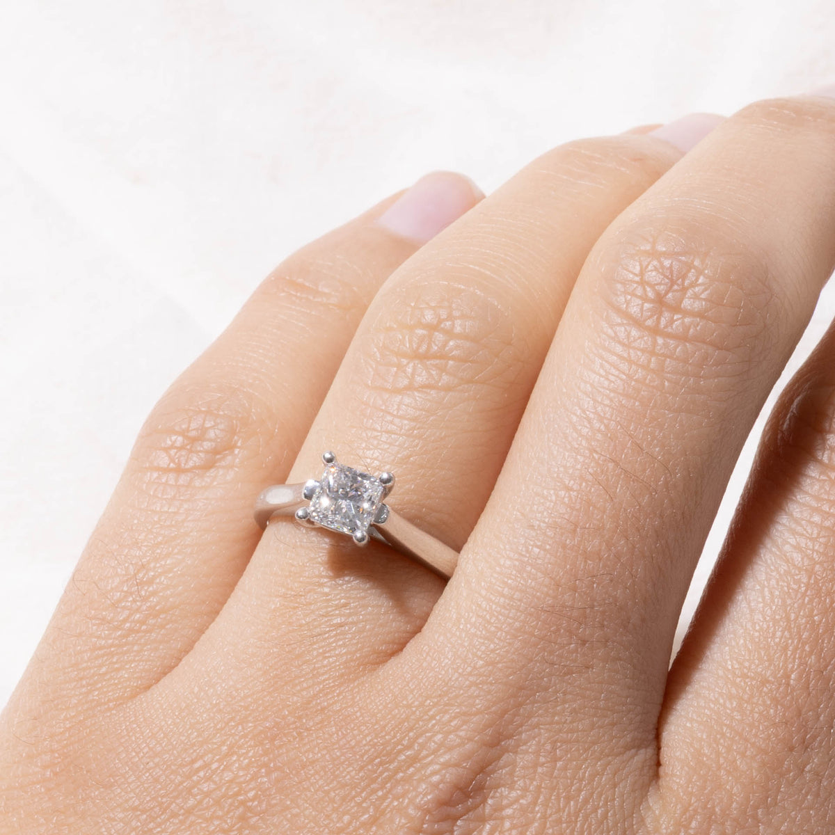 Princess Cut Solitaire Diamond Ring | 0.70ct VS2 J | SZ 6.25