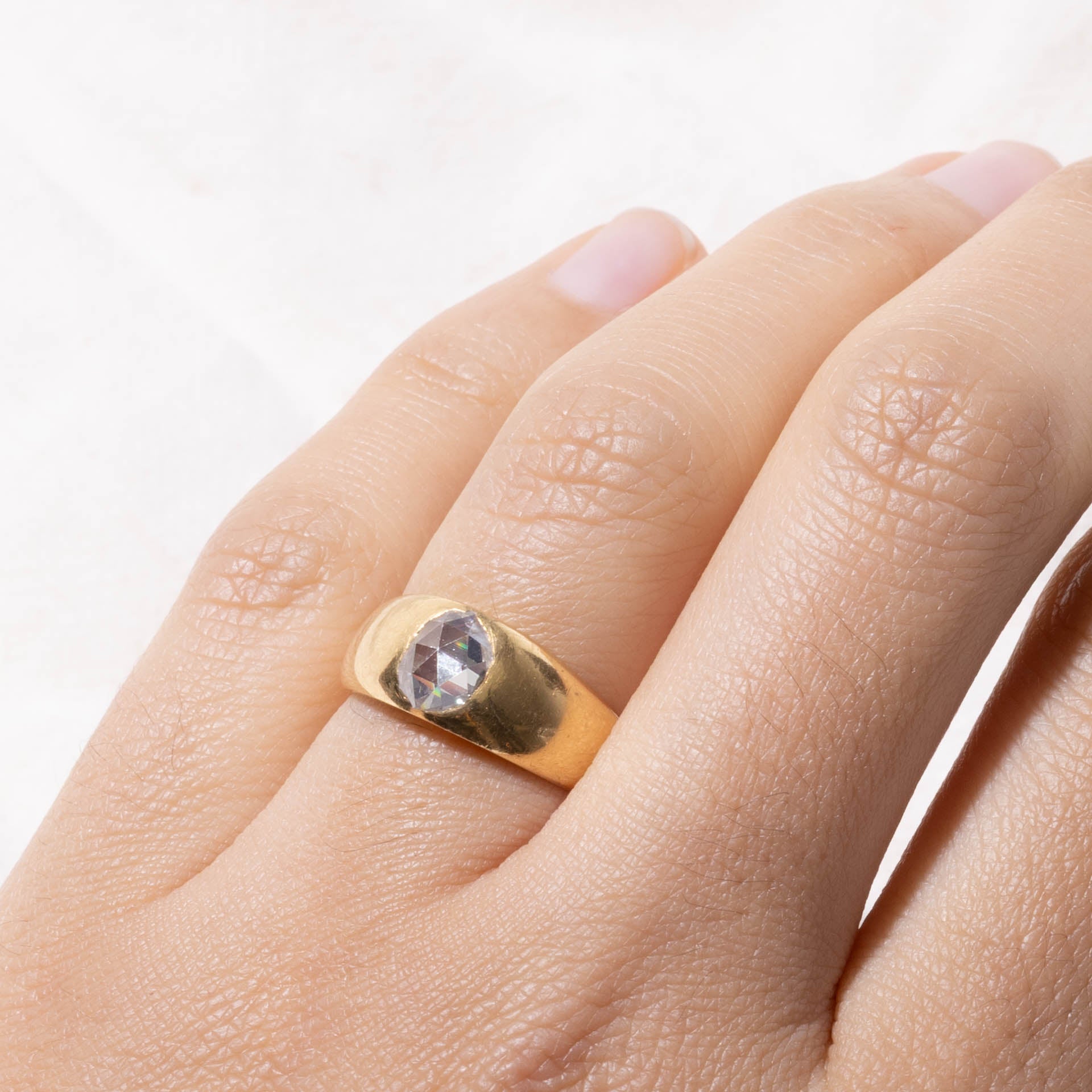 18k Rose Cut Diamond Ring | 0.70ct SI1 J | SZ 6
