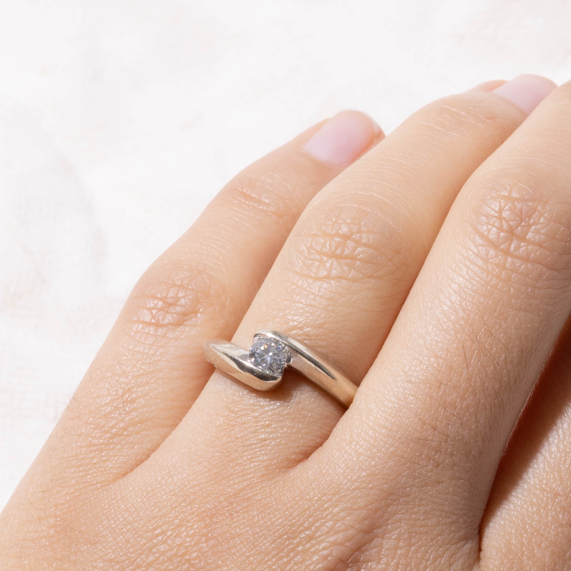 14k Canadian Diamond Bypass Ring | 0.33ct I1 F Ex | SZ 6.75