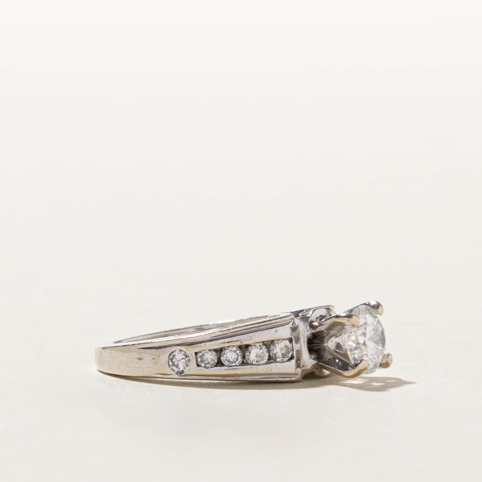 14k Diamond Channel Set Accented Ring | 0.74ct SI2/I1 H, 0.24ctw | SZ 4.75