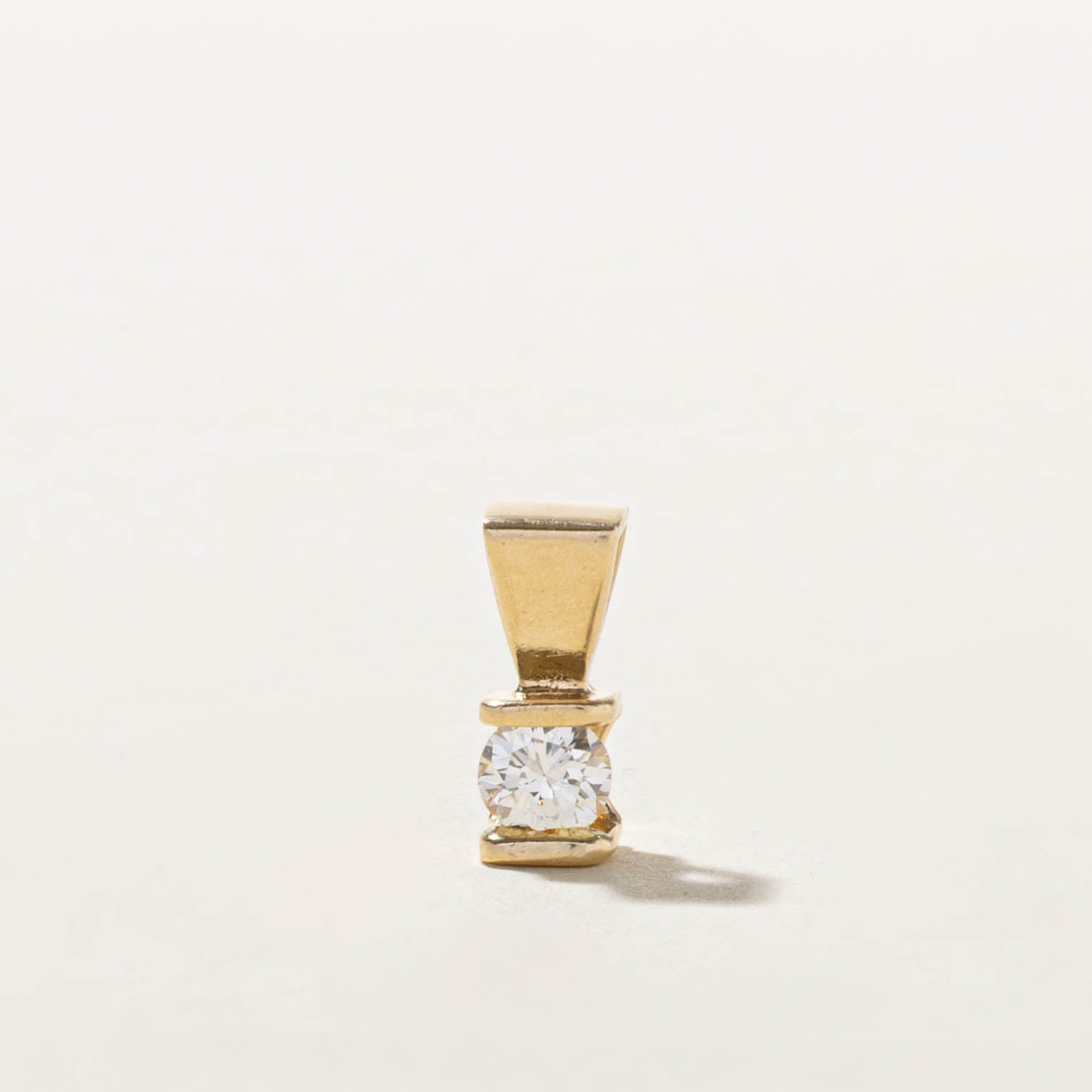 14k Tension Set Solitaire Diamond Pendant | 0.40ct SI1 H/I