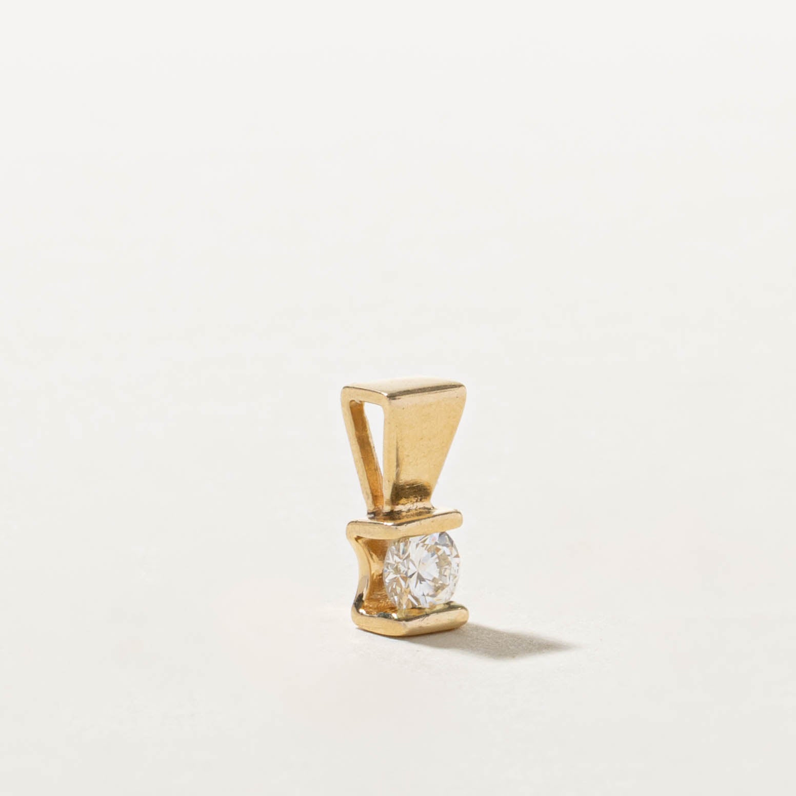 14k Tension Set Solitaire Diamond Pendant | 0.40ct SI1 H/I