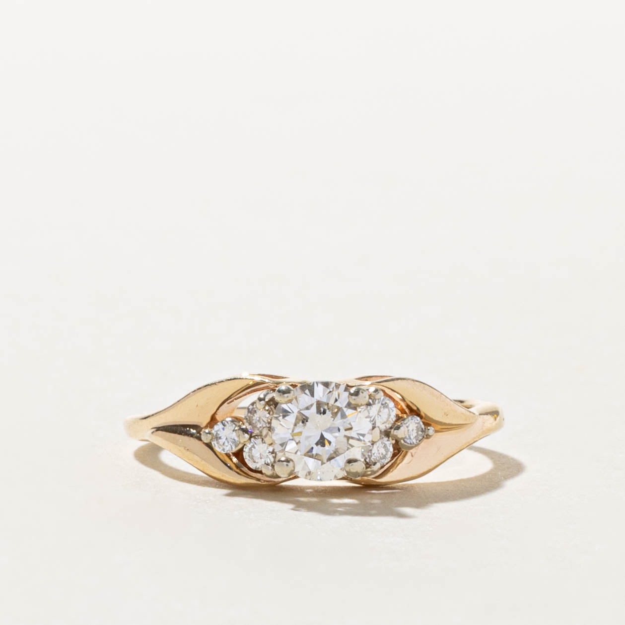 14k Diamond Cluster Accented Ring | 0.44ct SI1 I/J, 0.09ctw | SZ 5.5