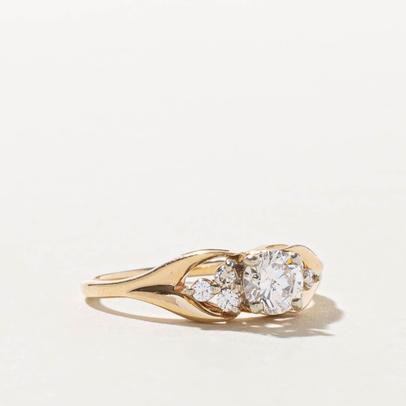 14k Diamond Cluster Accented Ring | 0.44ct SI1 I/J, 0.09ctw | SZ 5.5